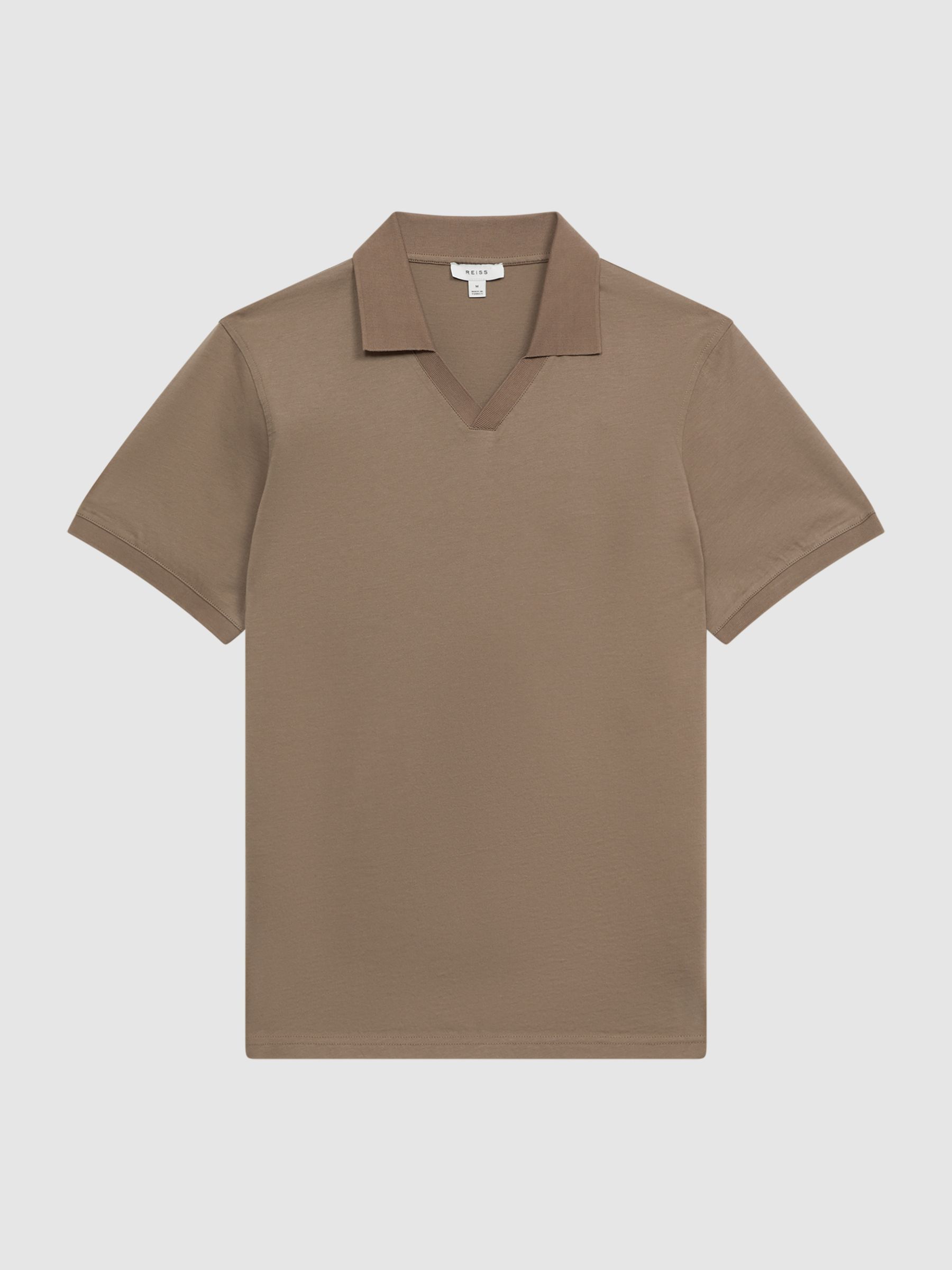 Slim Fit Mercerised Cotton Polo Shirt in Fawn - Image 2 of 5
