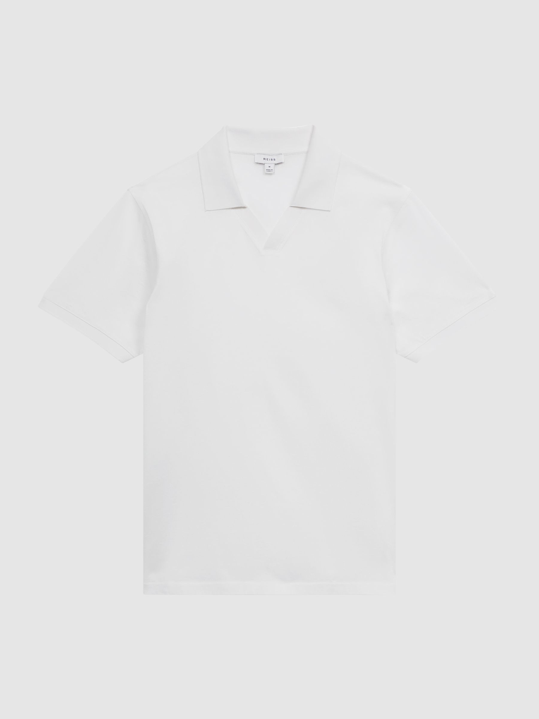 Slim Fit Mercerised Cotton T-Shirt in White - Image 2 of 5