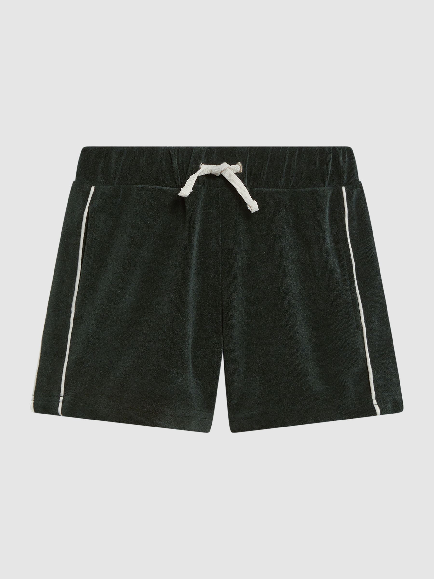 Junior Towelling Drawstring Shorts in Green - Image 2 of 6