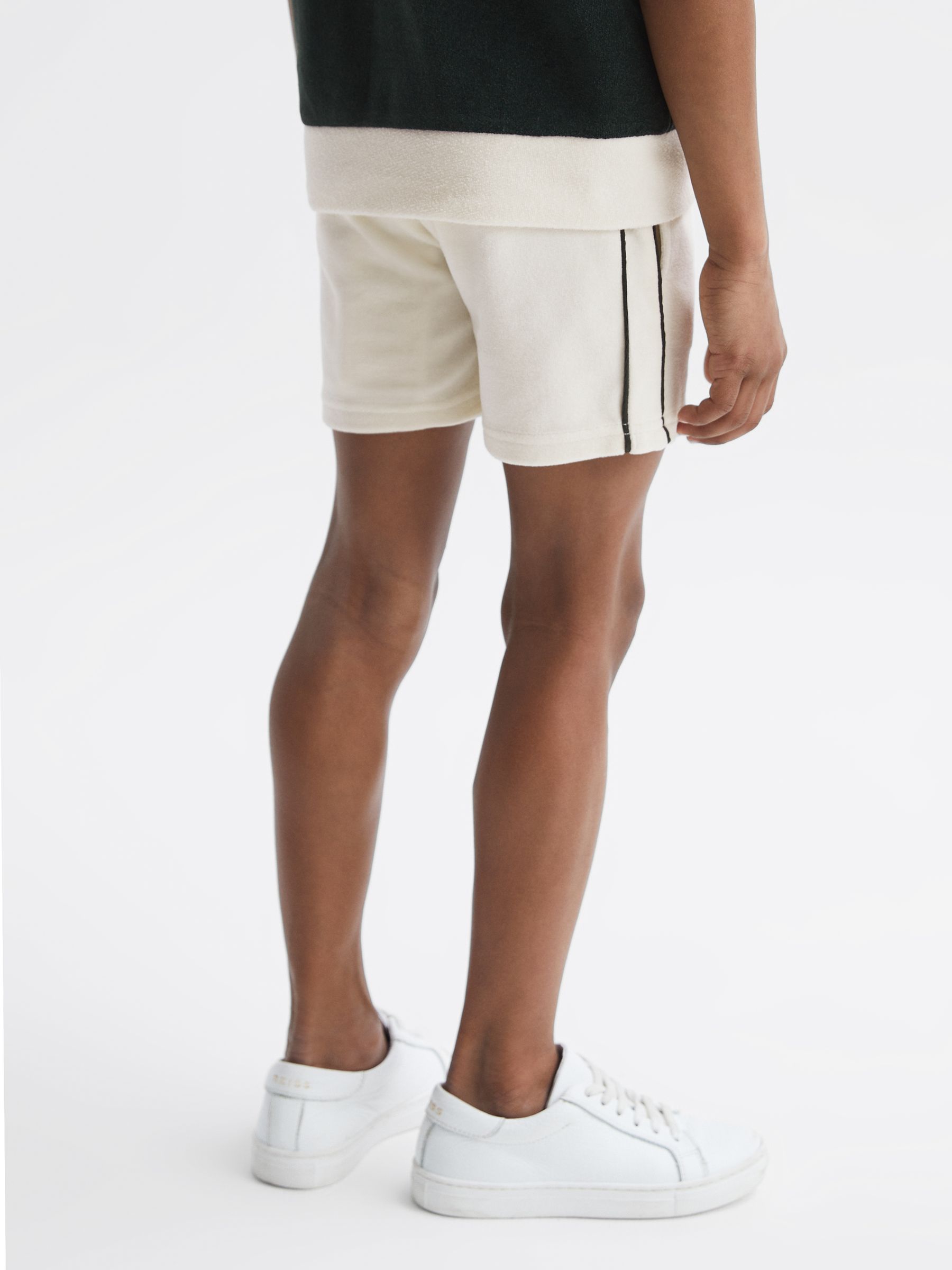 4-9 yrs Towelling Drawstring Shorts in Ecru - Image 5 of 6