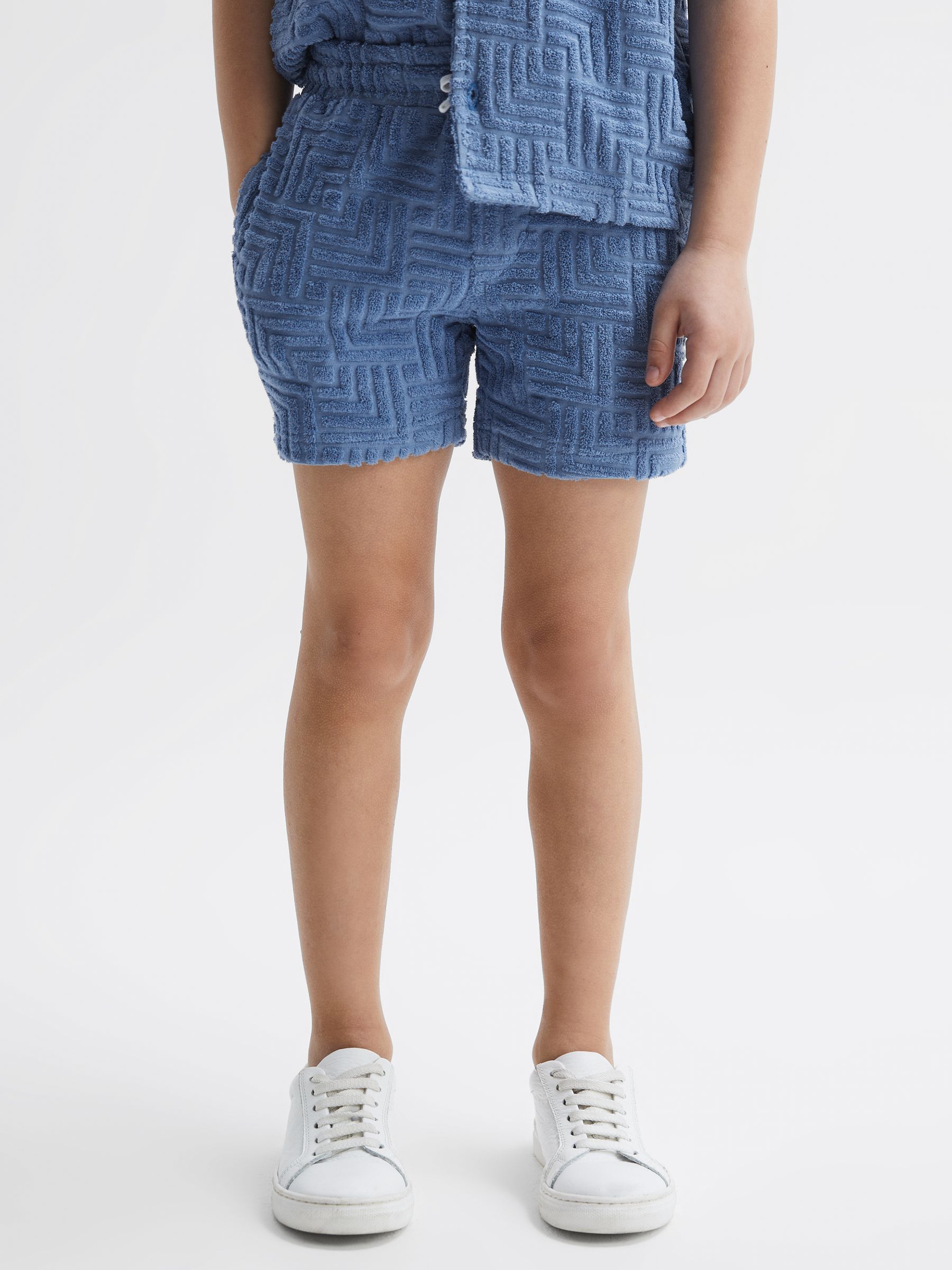 4-9 yrs Terry Towelling Shorts in Airforce Blue - Image 3 of 6