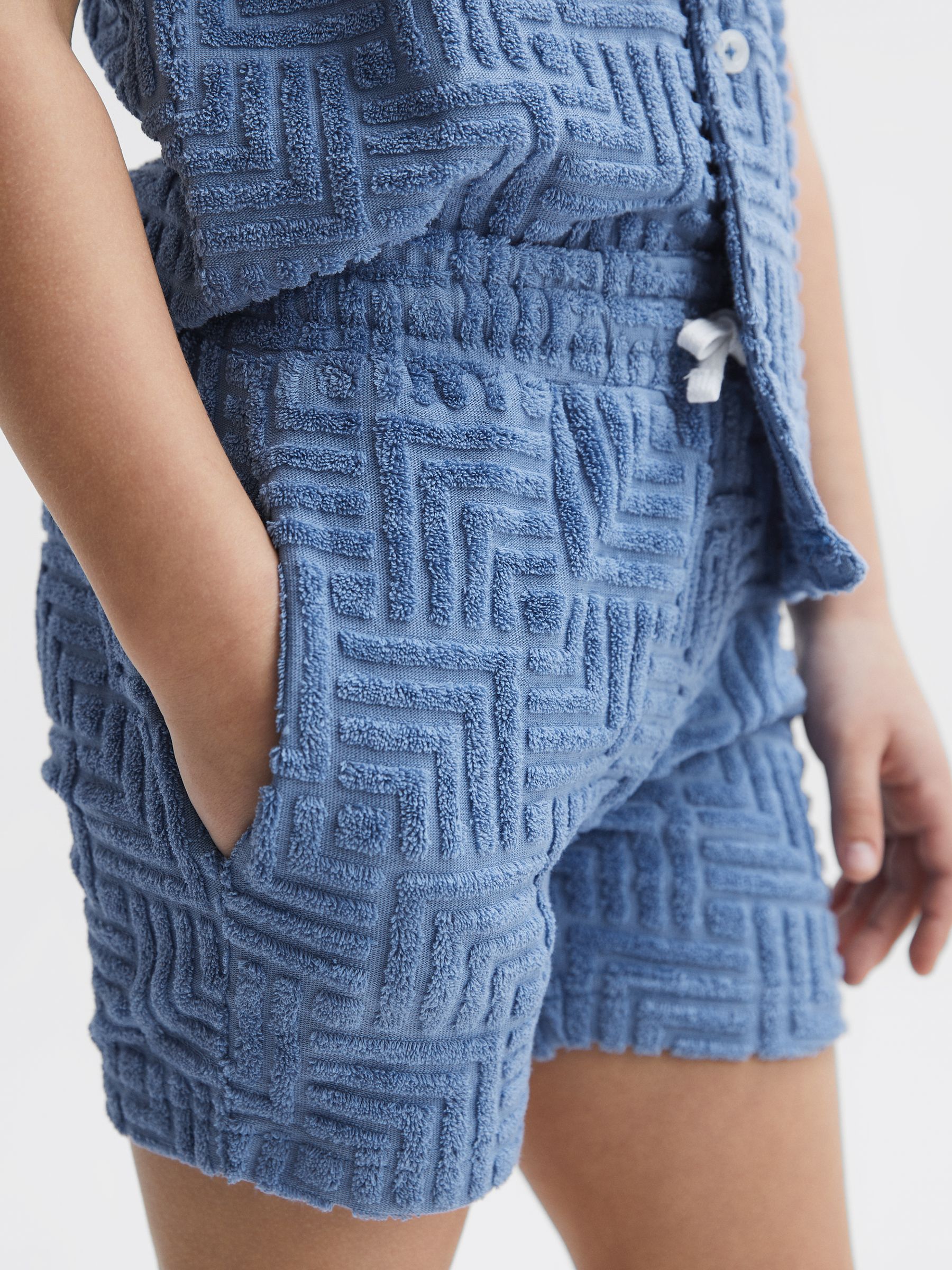 4-9 yrs Terry Towelling Shorts in Airforce Blue - Image 4 of 6