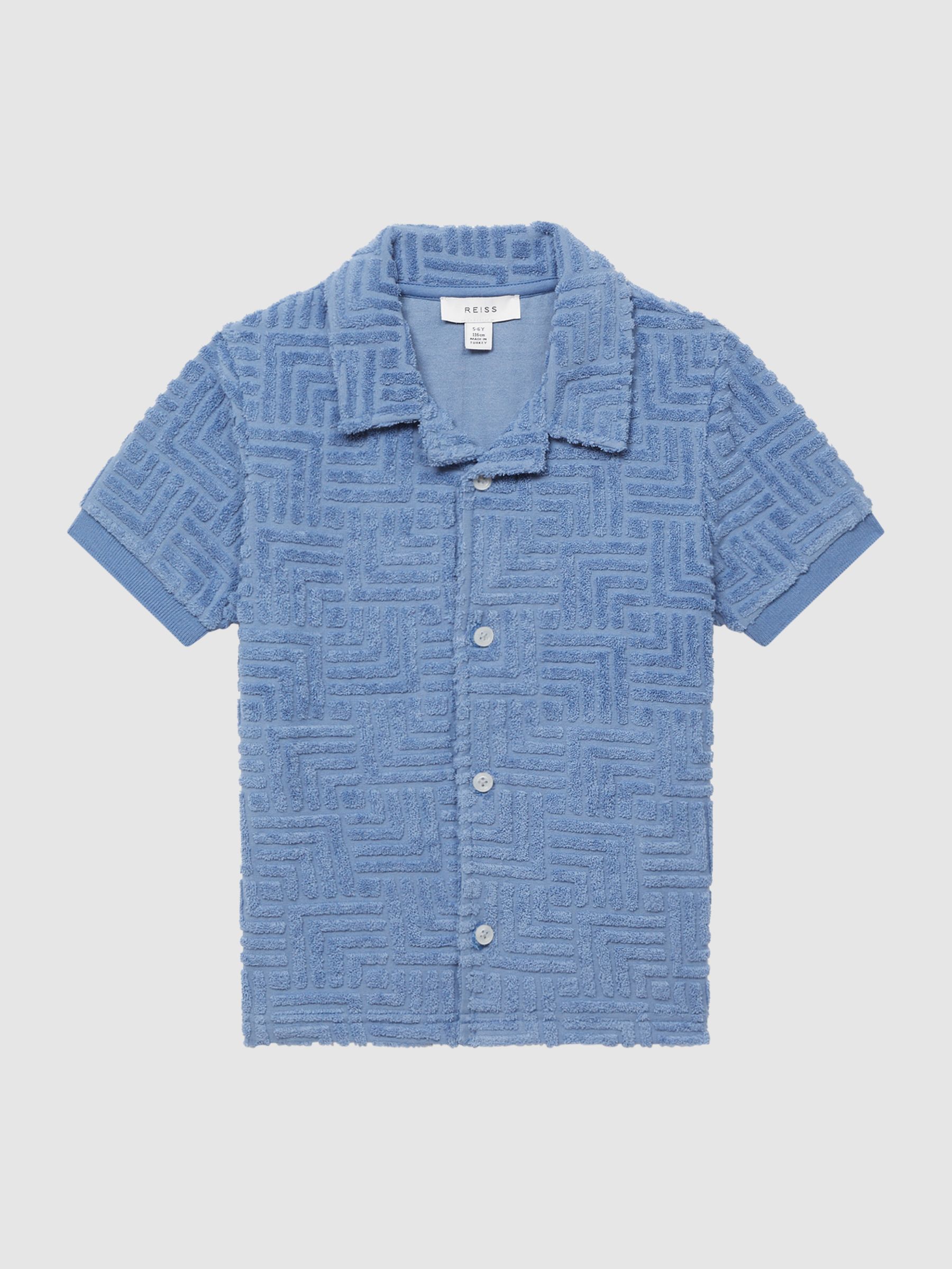 Junior Terry Towelling Shirt in Airforce Blue - Image 2 of 6