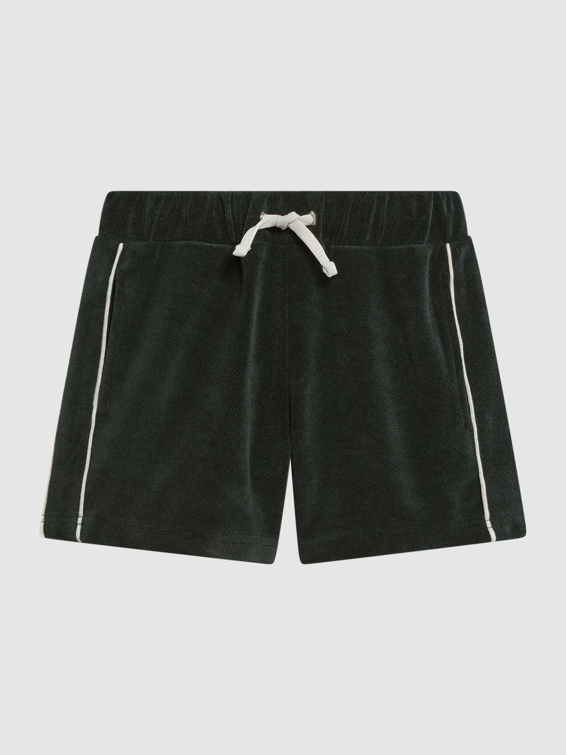 Senior Towelling Drawstring Shorts in Green - Image 2 of 6