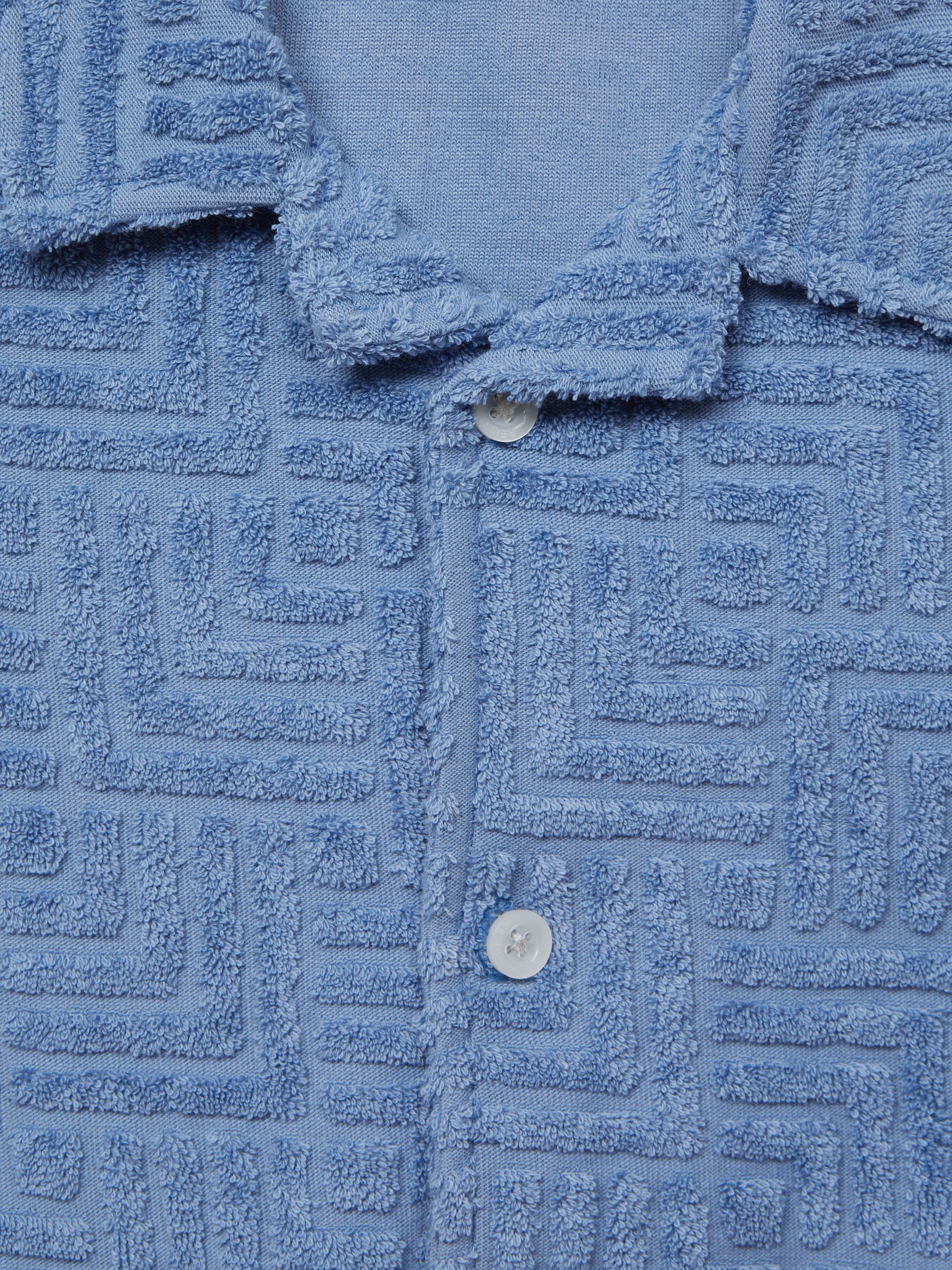 Senior Terry Towelling Shirt in Airforce Blue - Image 6 of 6