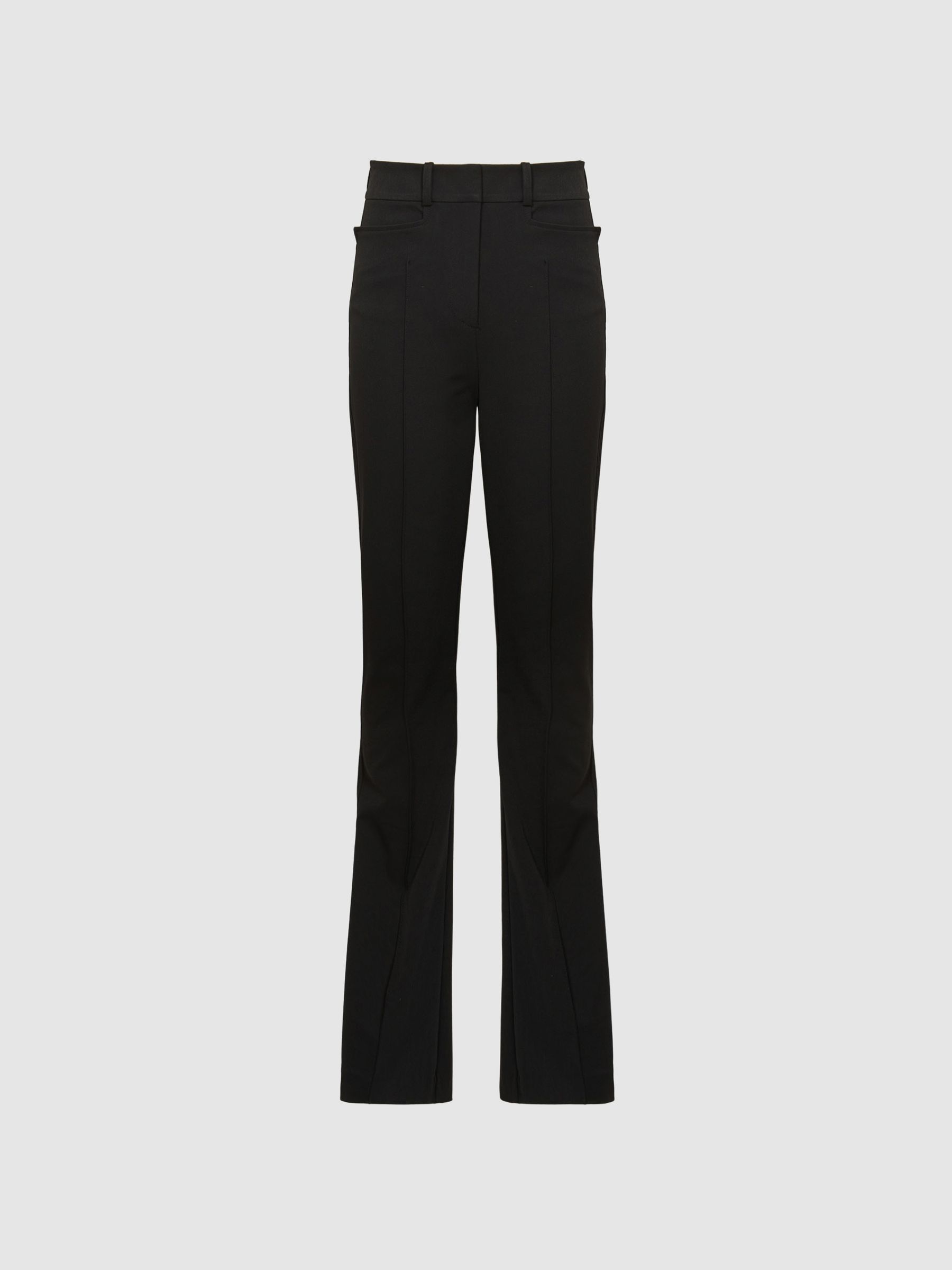 Petite Flared High Rise Trousers in Black - Image 2 of 6