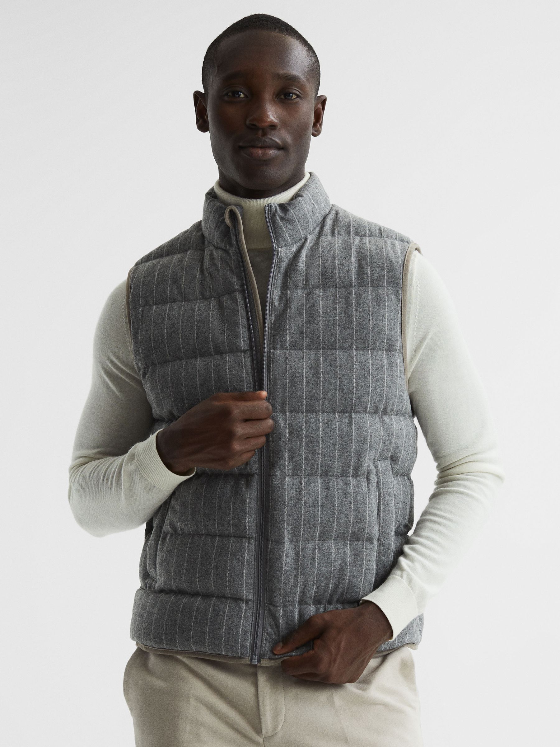 Quilted Gilet in Grey - Image 1 of 7