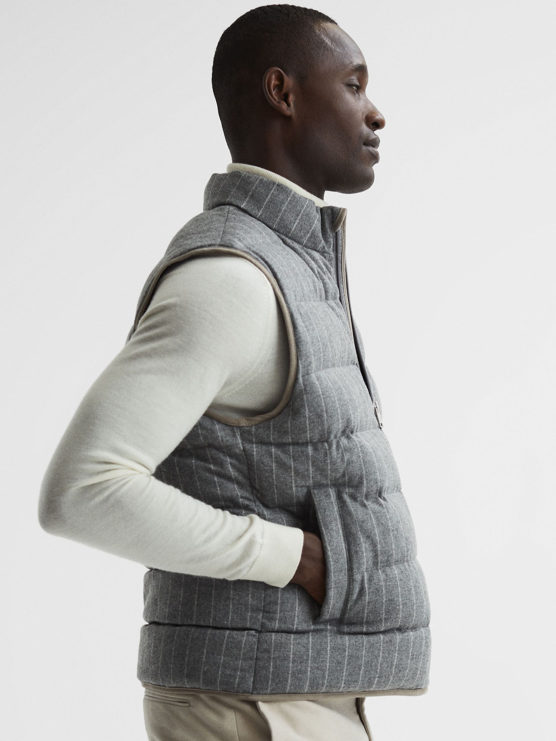Quilted Gilet in Grey - Image 6 of 7