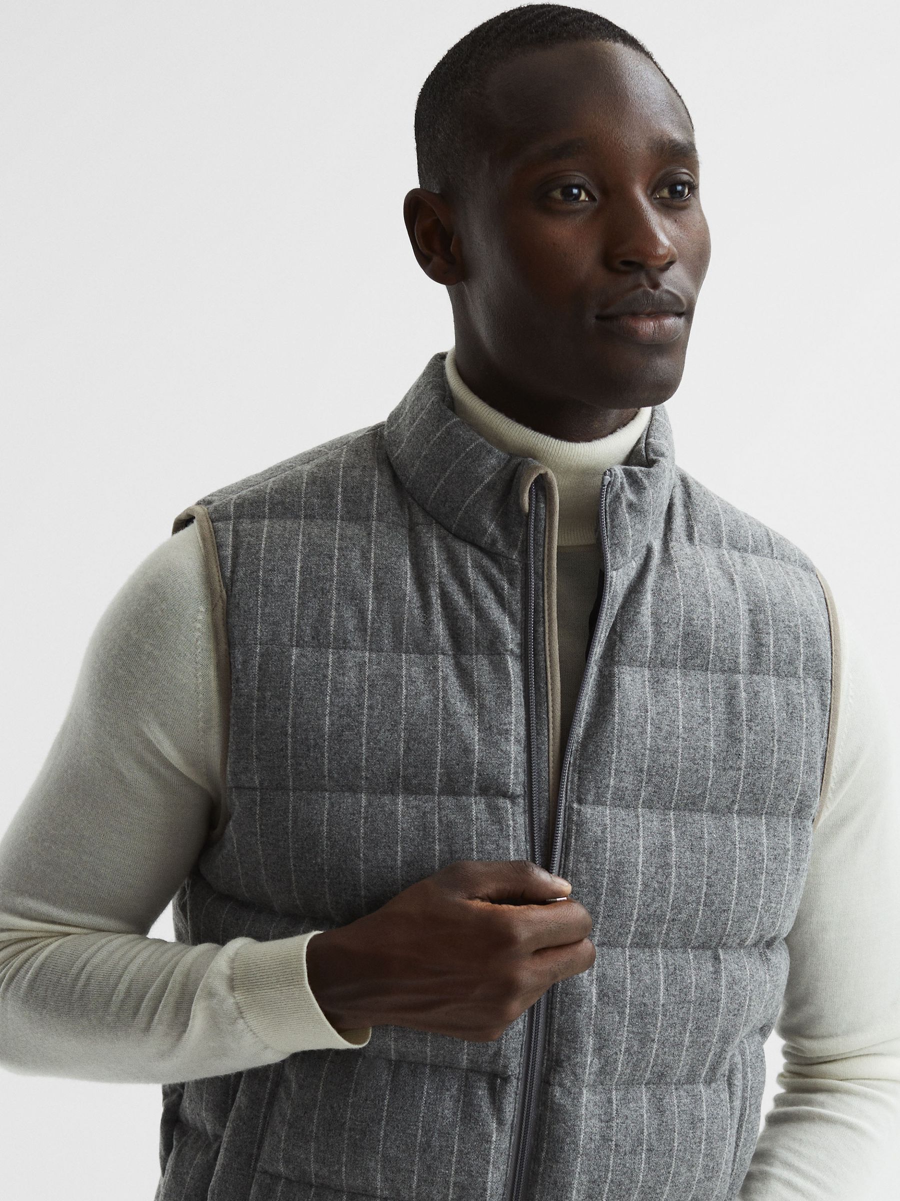 Quilted Gilet in Grey - Image 7 of 7