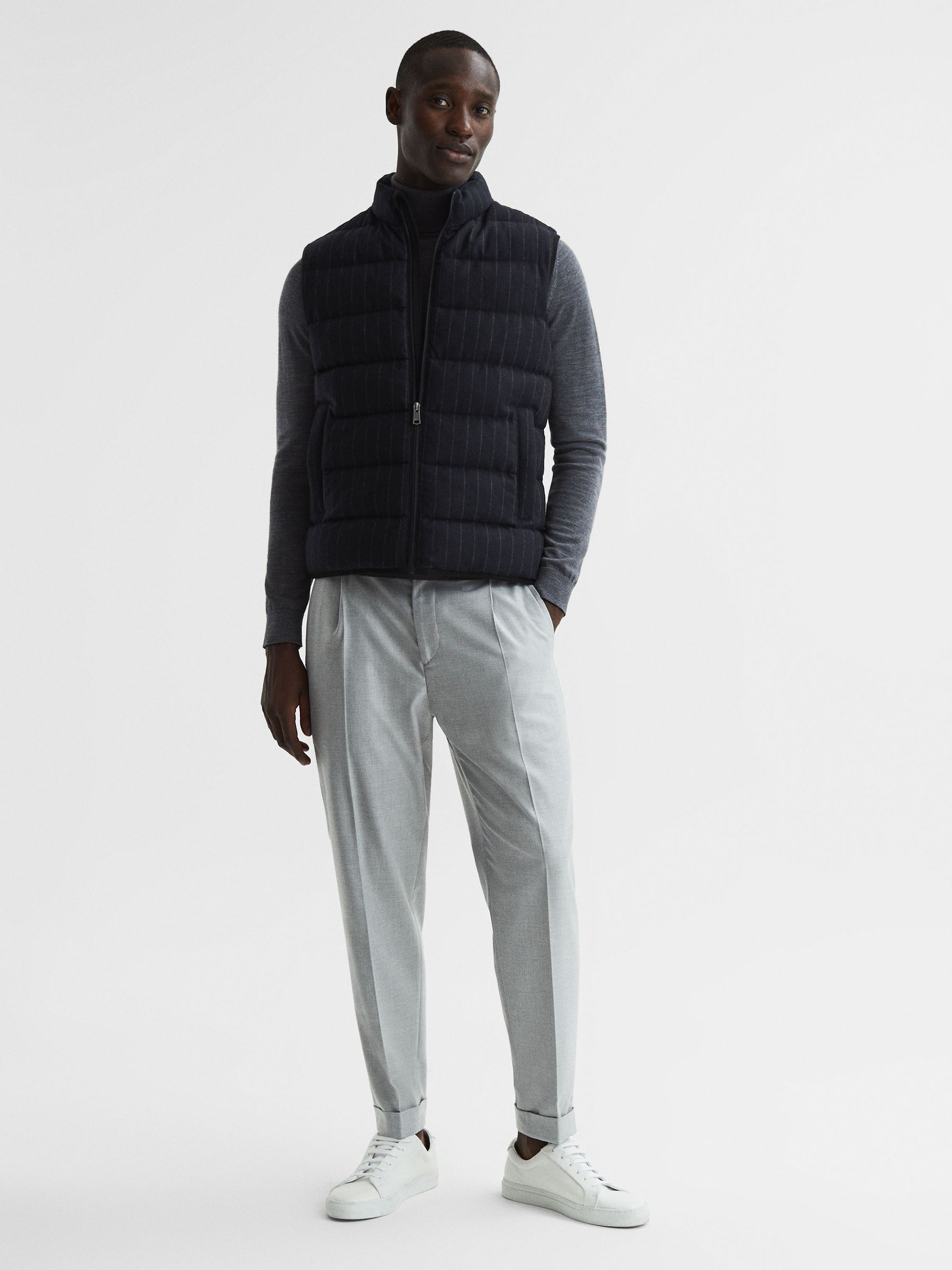 Quilted Gilet in Navy - Image 3 of 7