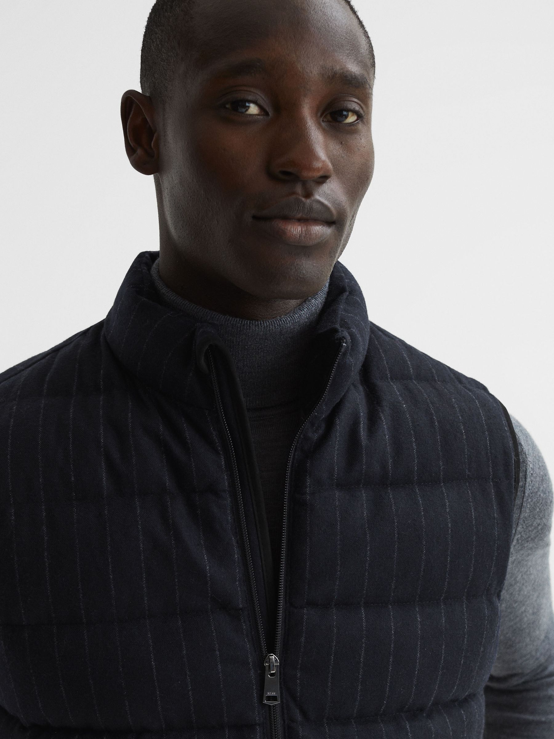 Quilted Gilet in Navy - Image 4 of 7