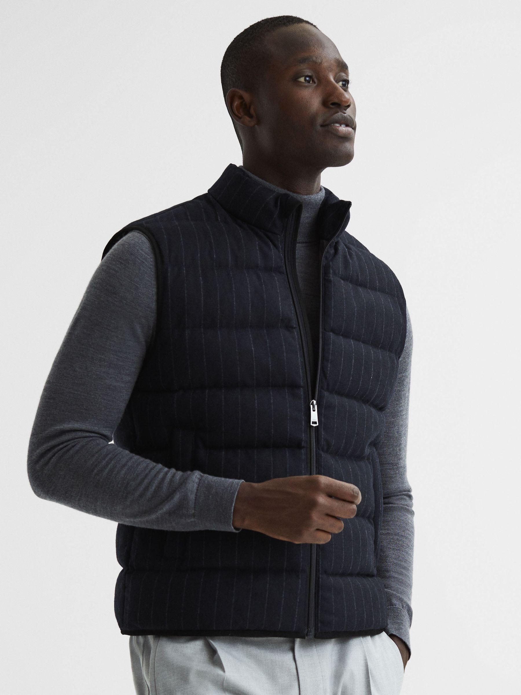 Quilted Gilet in Navy - Image 6 of 7