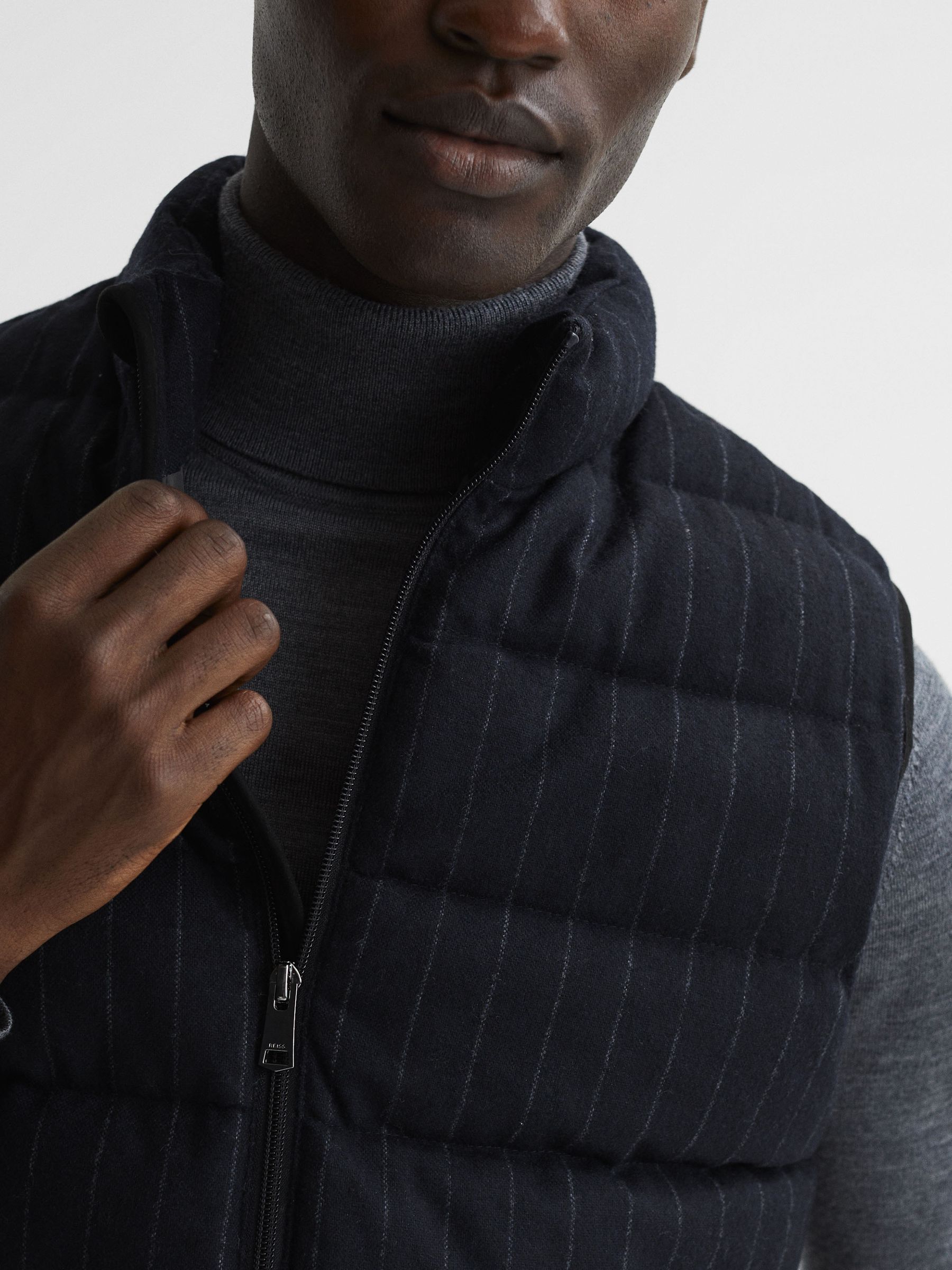 Quilted Gilet in Navy - Image 7 of 7