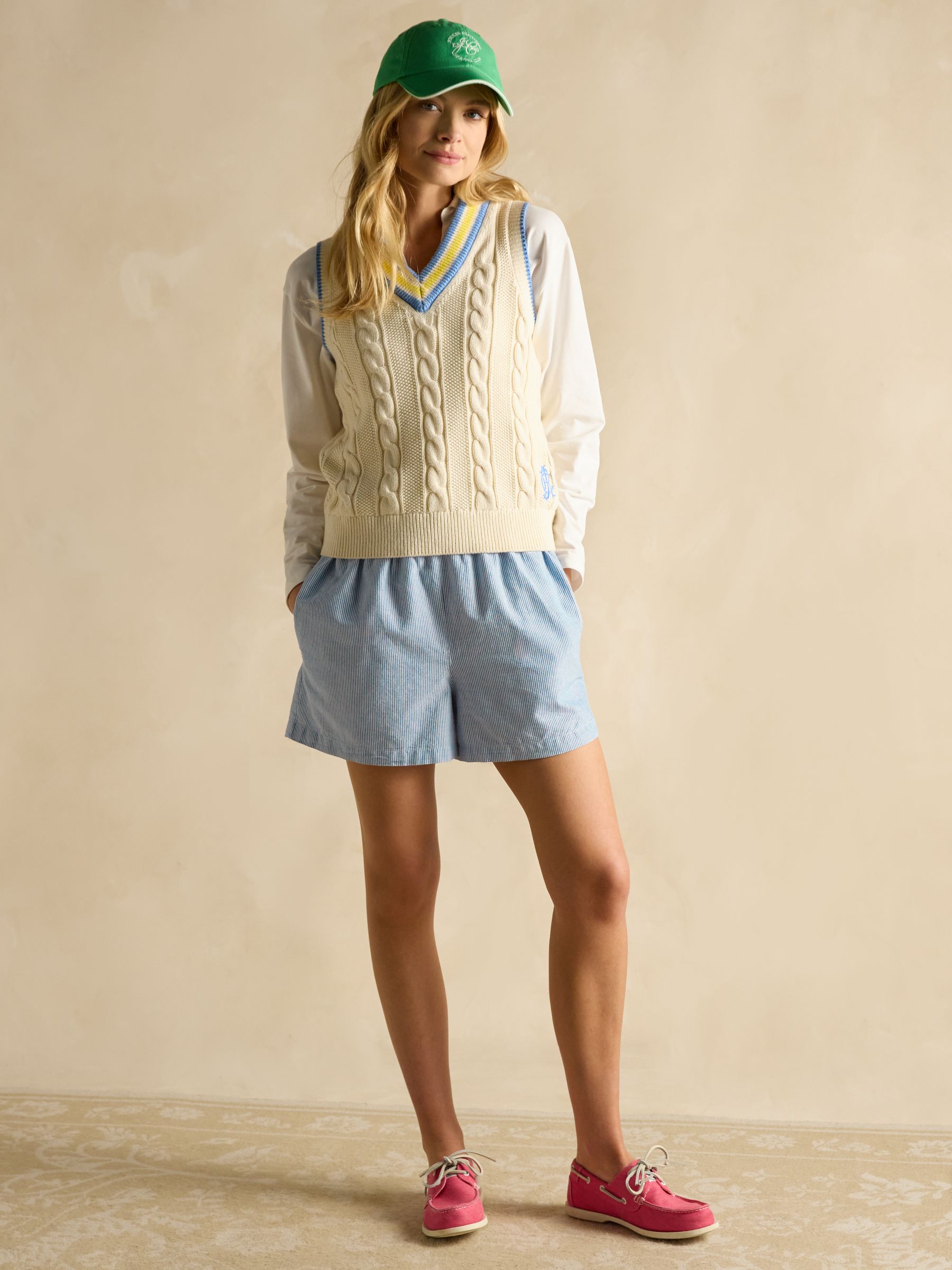Amara Blue Pull-On Cotton Shorts - Image 6 of 6