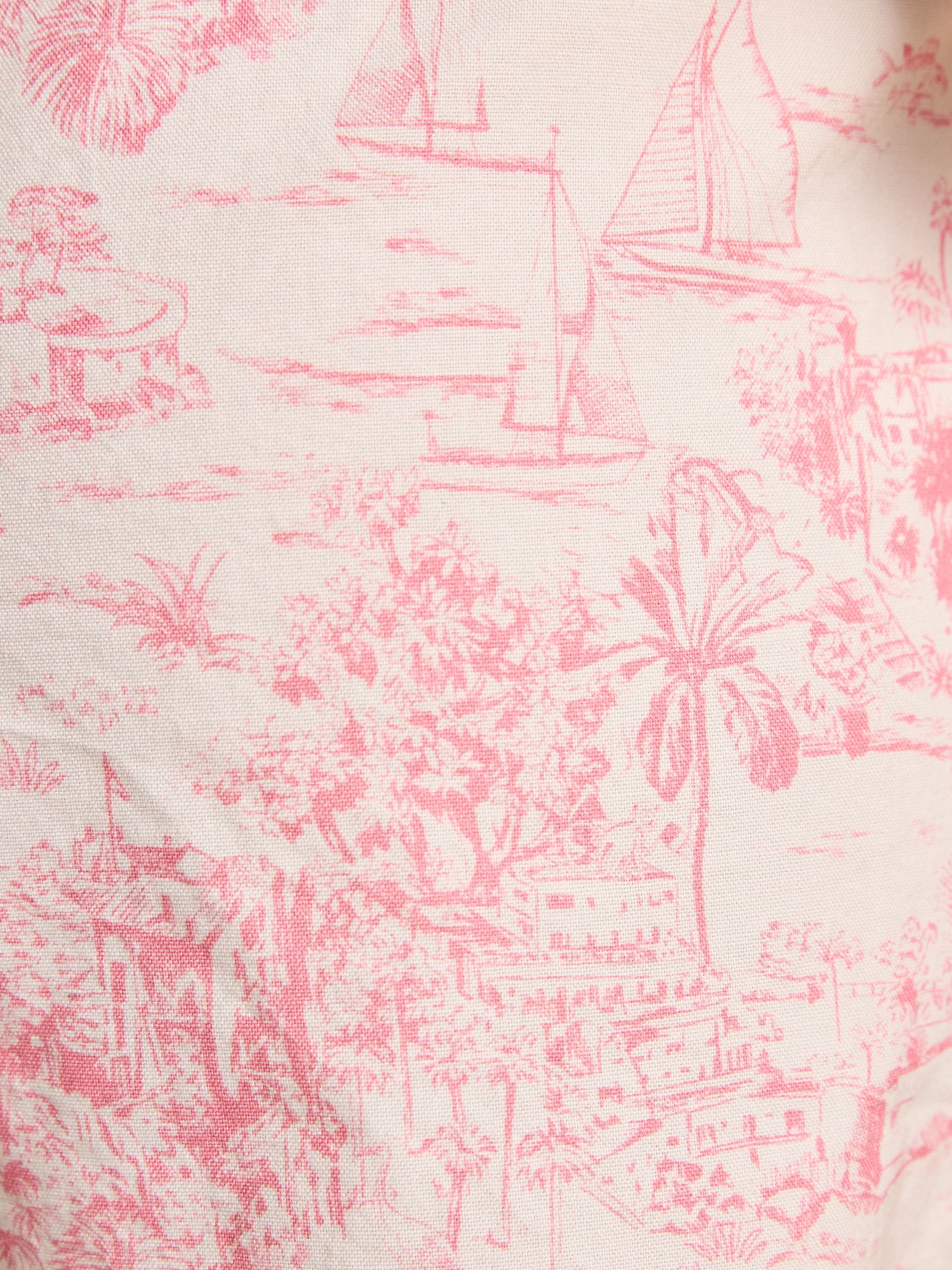 Amara Pink Toile de Jouy Pull-On Cotton Shorts - Image 13 of 14