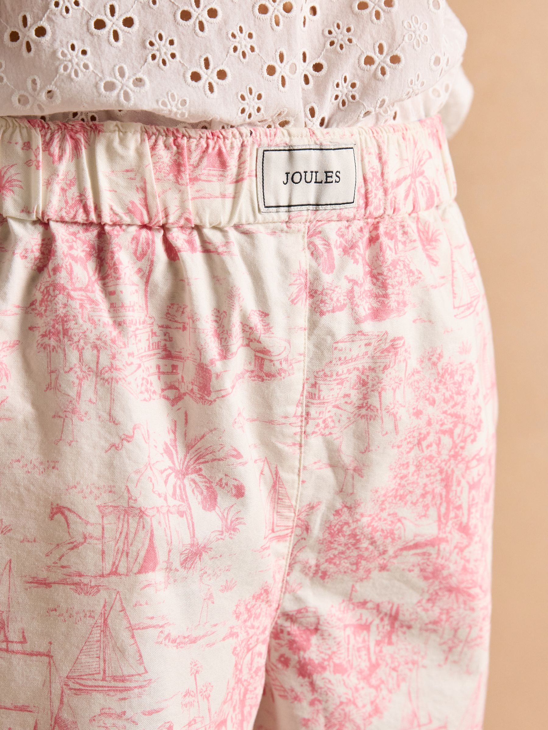 Amara Pink Toile de Jouy Pull-On Cotton Shorts - Image 3 of 14