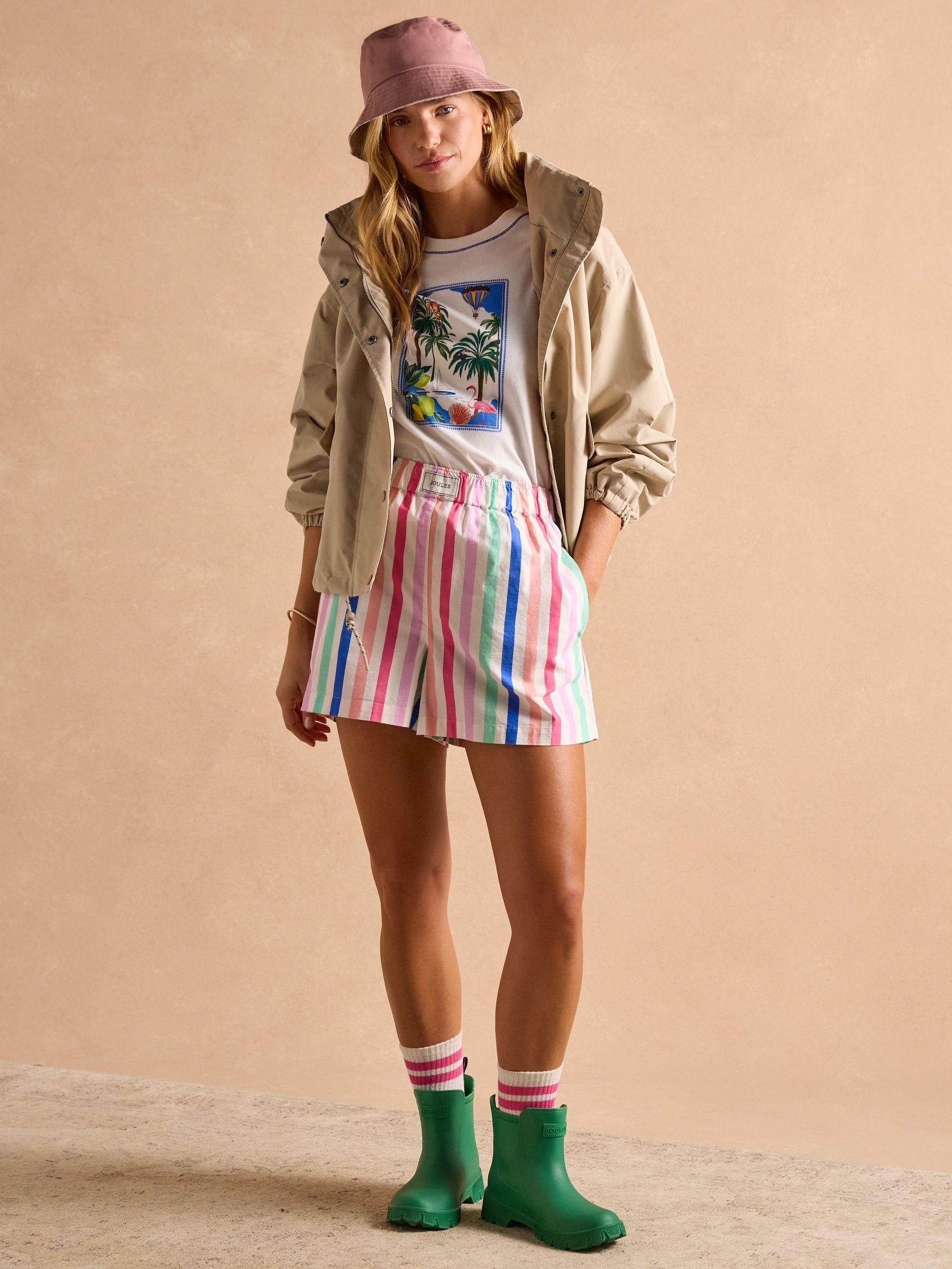 Amara Multi Stripe Pull-On Cotton Shorts - Image 11 of 12