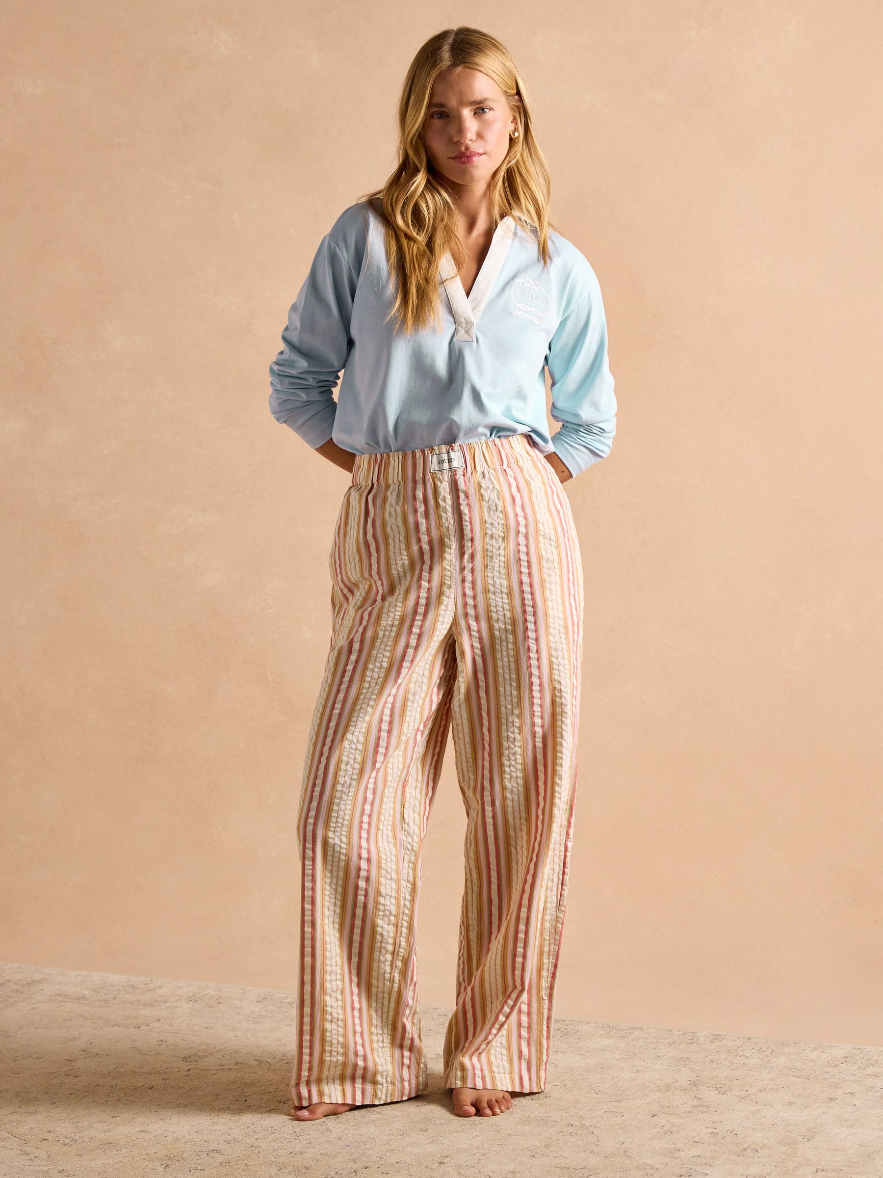 Hallie Orange Stripe Pull-On Cotton Trousers - Image 9 of 14
