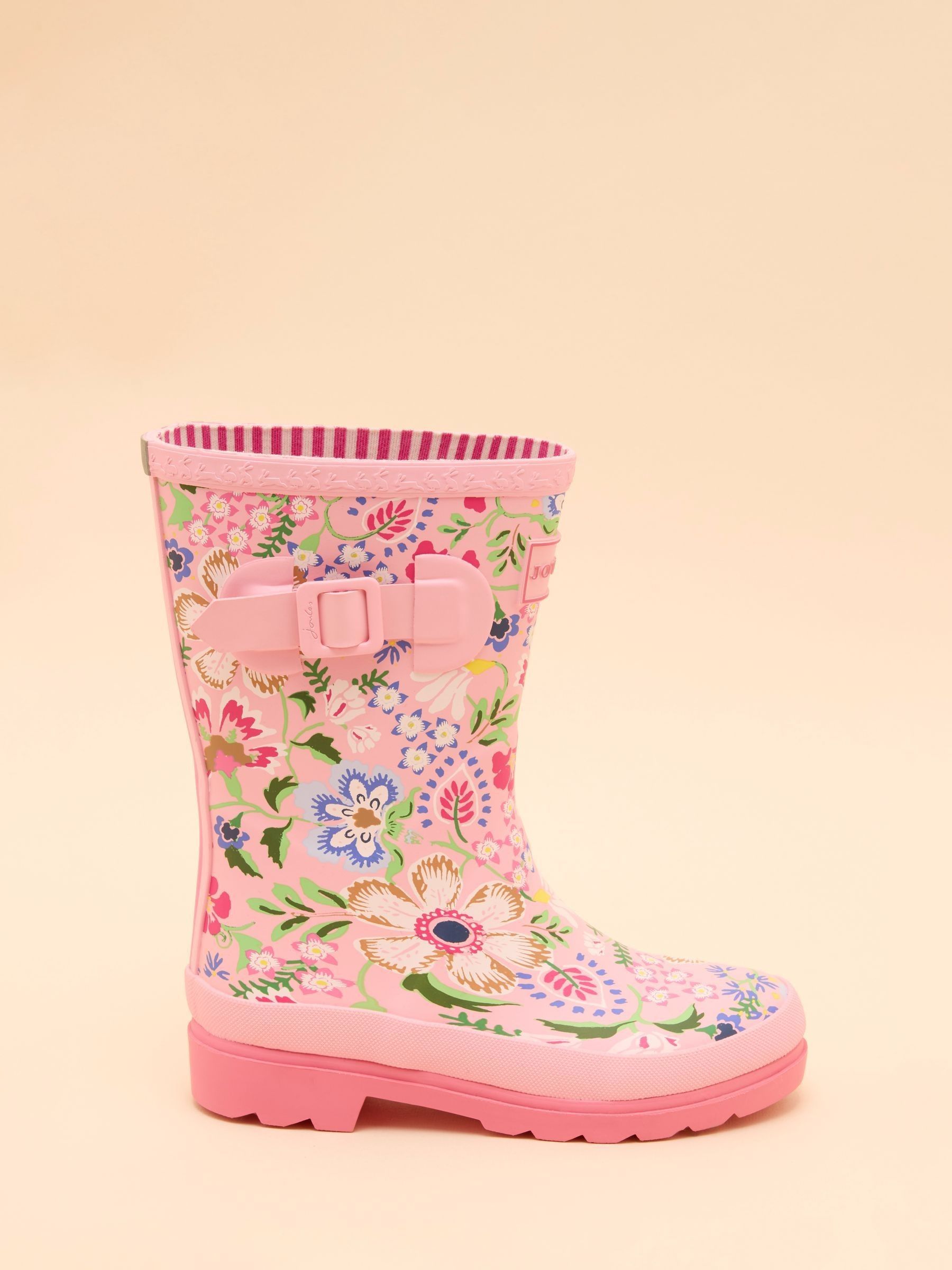 Kids' Pink Floral Printed Wellies Joules