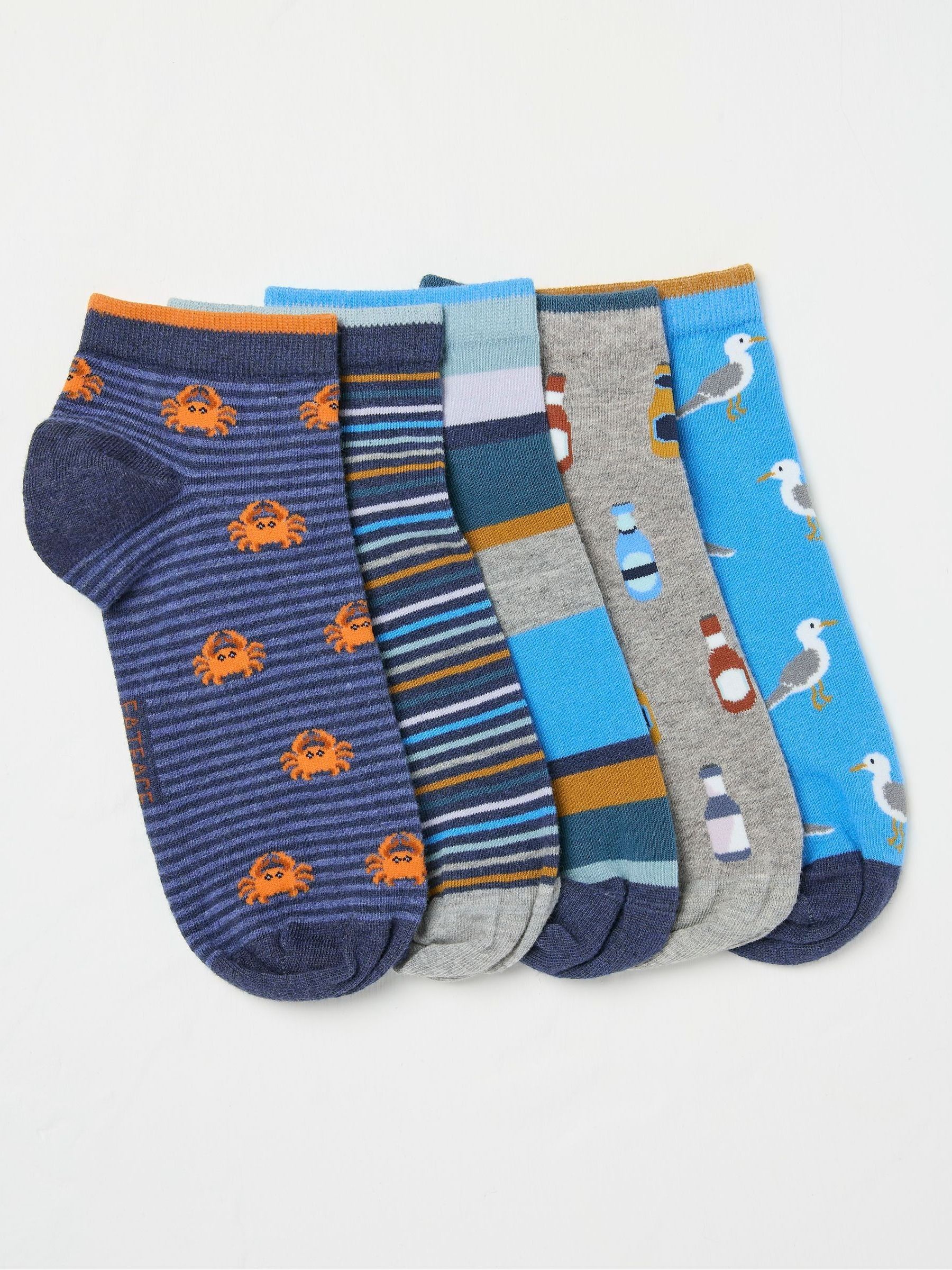 Blue Seaside Socks 5 Pack - Image 1 of 2