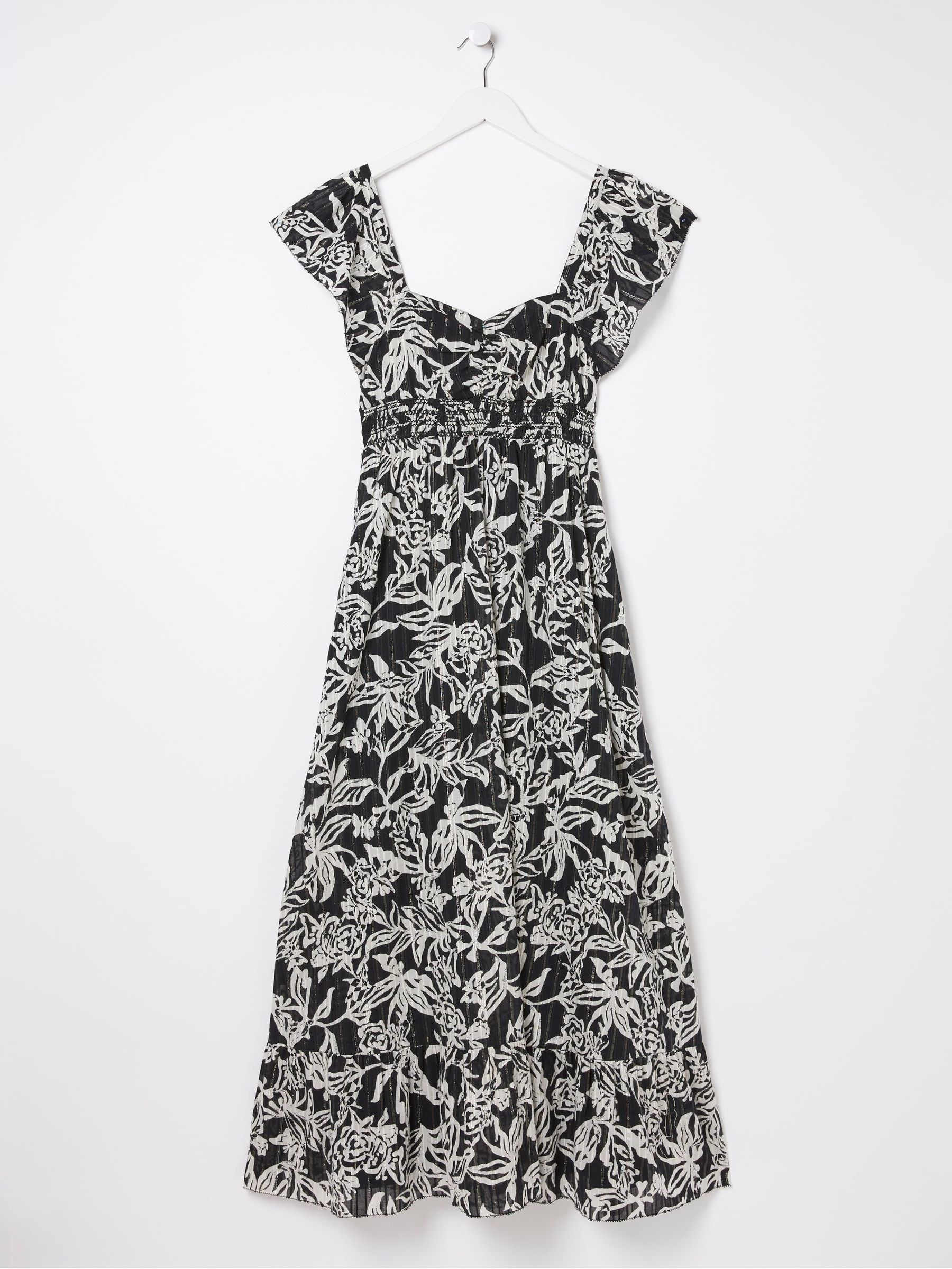 Dahlia Black Botanical Midi Dress - Image 5 of 5