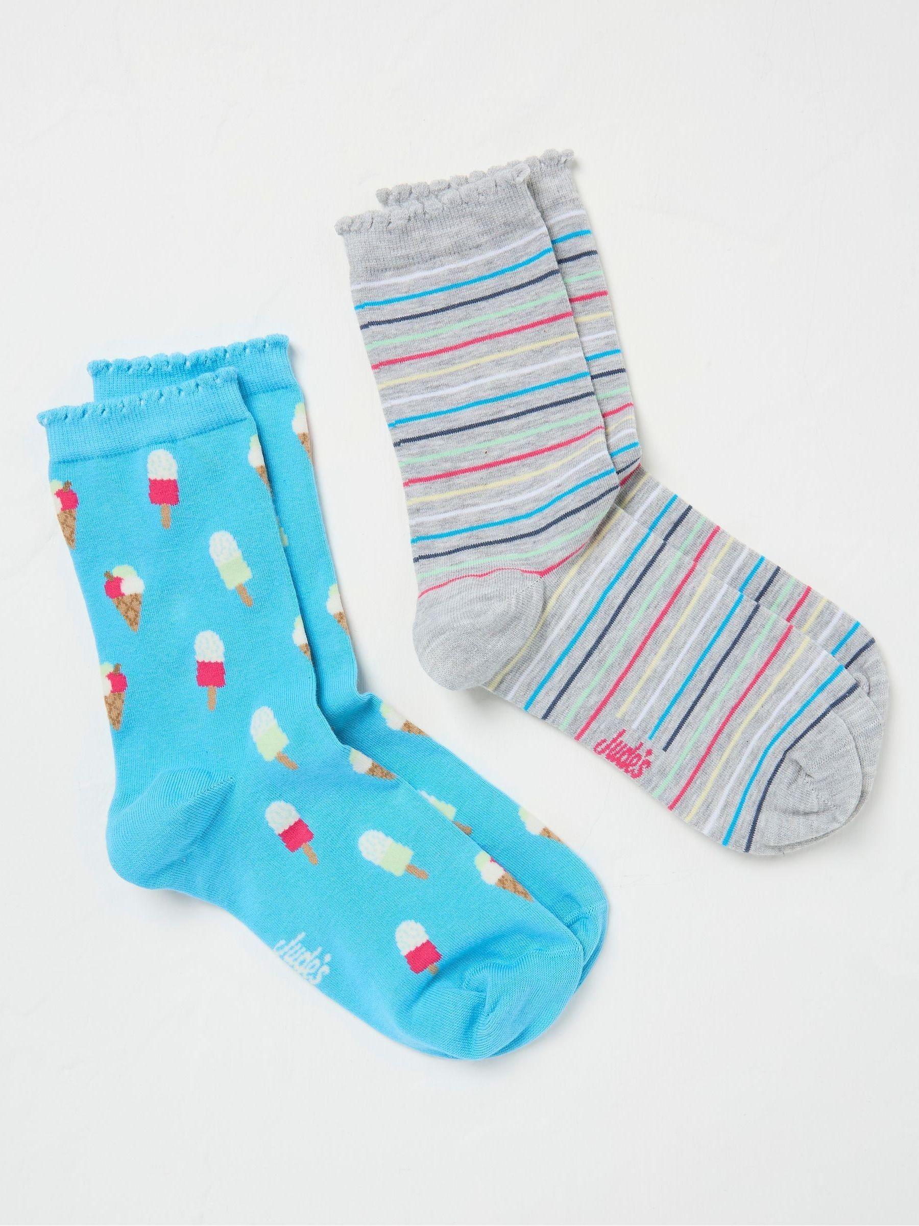 Judes Blue Socks in a Box 2 Pack - Image 1 of 2