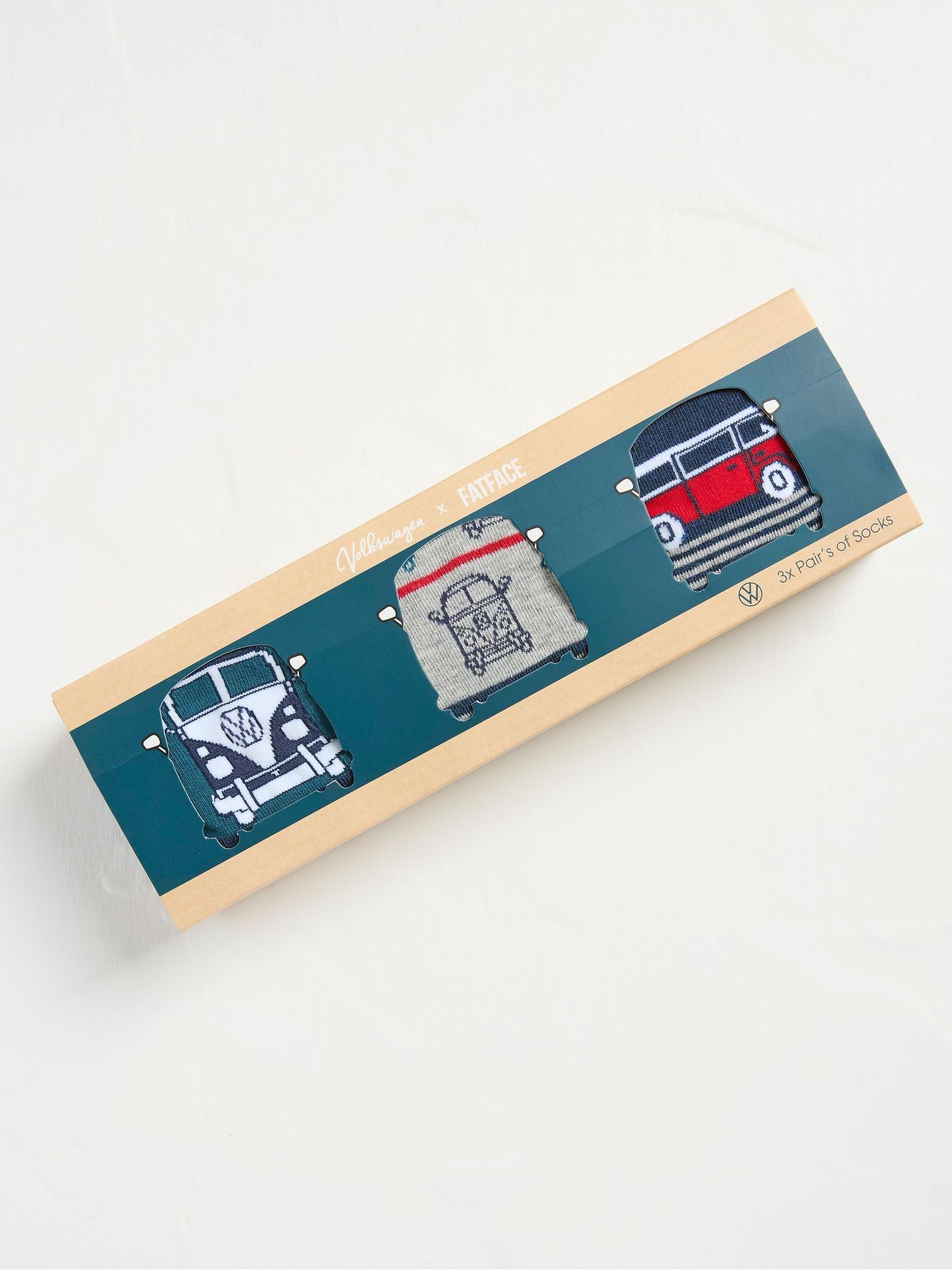 Green 3 Pack VW Camper Socks - Image 1 of 2 Green 3 Pack VW Camper Socks - Image 1 of 2