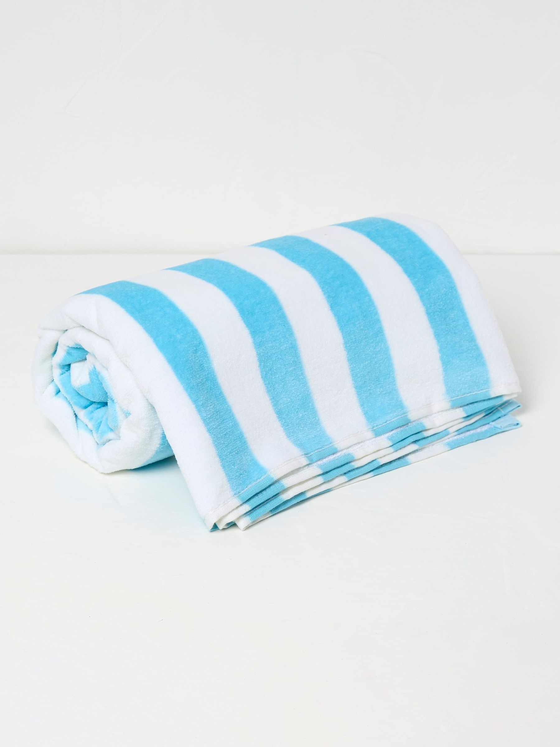 Judes Blue Stripe 100% Cotton Beach Towel - Image 1 of 2