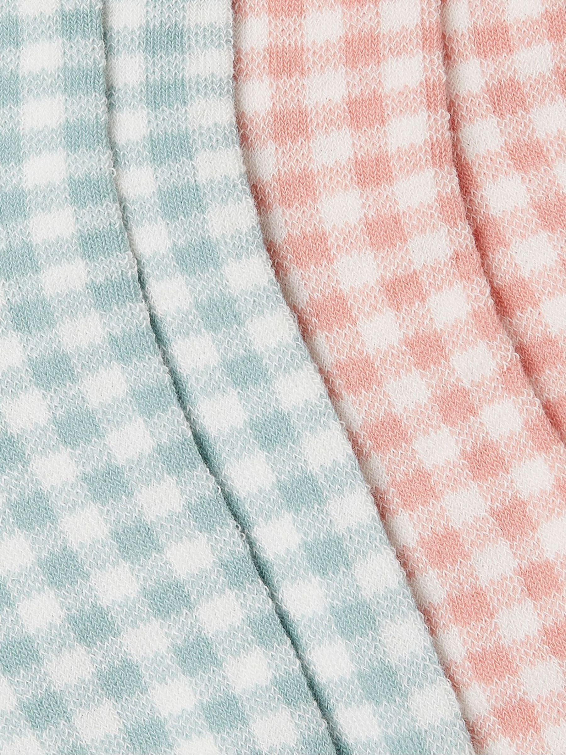 Green Gingham Socks 2 Pack - Image 2 of 2