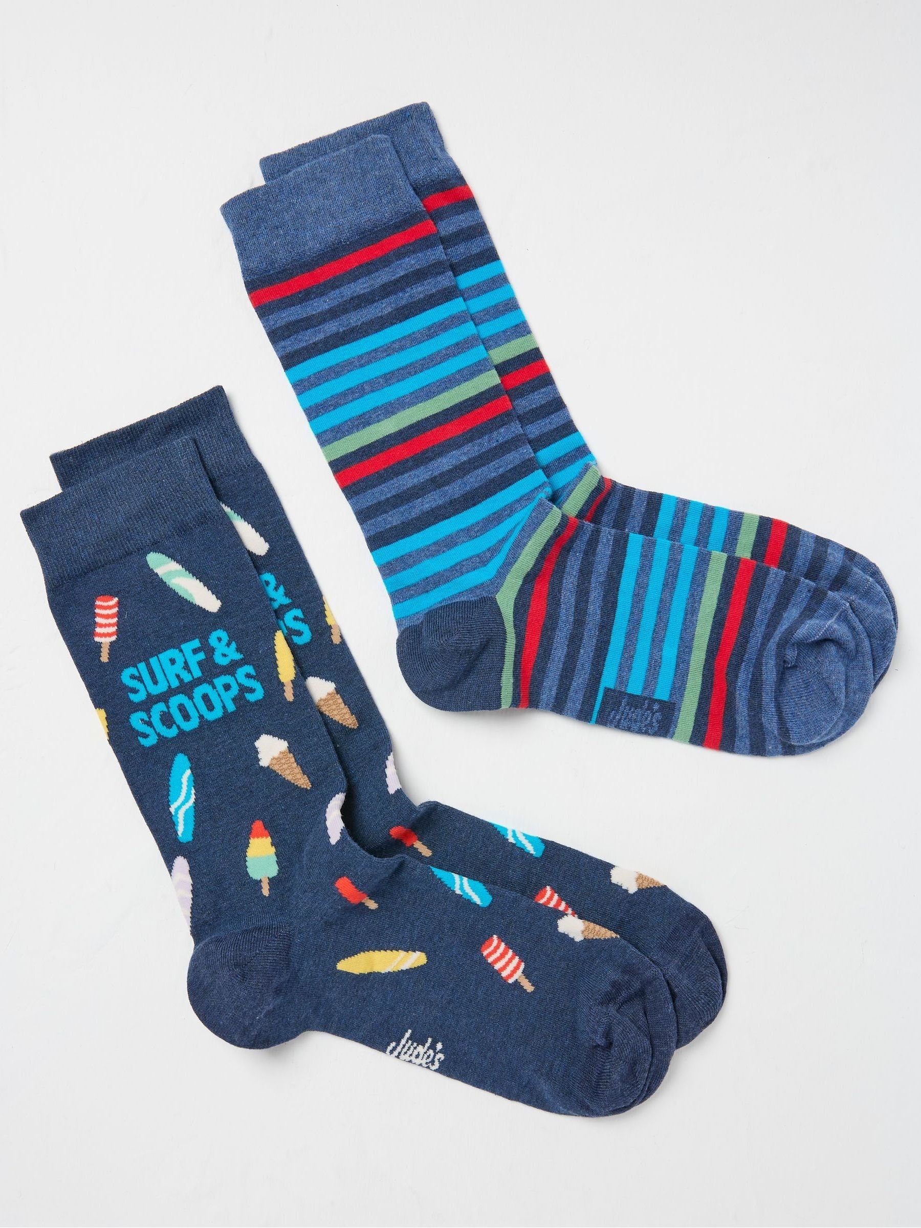 Judes Blue Socks in a Box 2 Pack - Image 1 of 2 Judes Blue Socks in a Box 2 Pack - Image 1 of 2