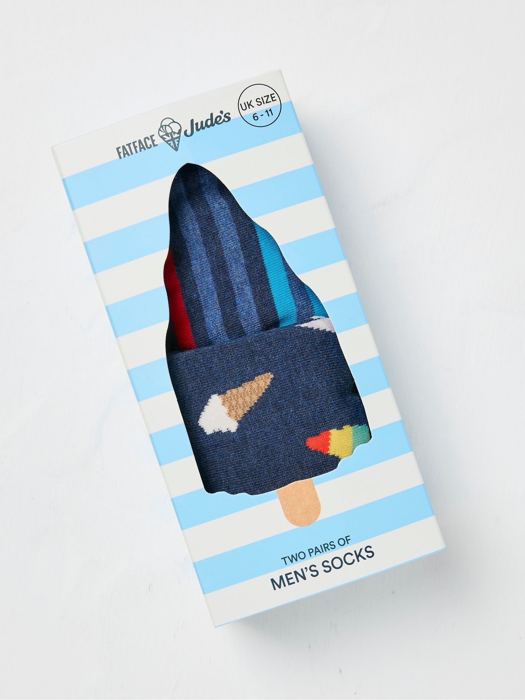 Judes Blue Socks in a Box 2 Pack - Image 2 of 2 Judes Blue Socks in a Box 2 Pack - Image 2 of 2