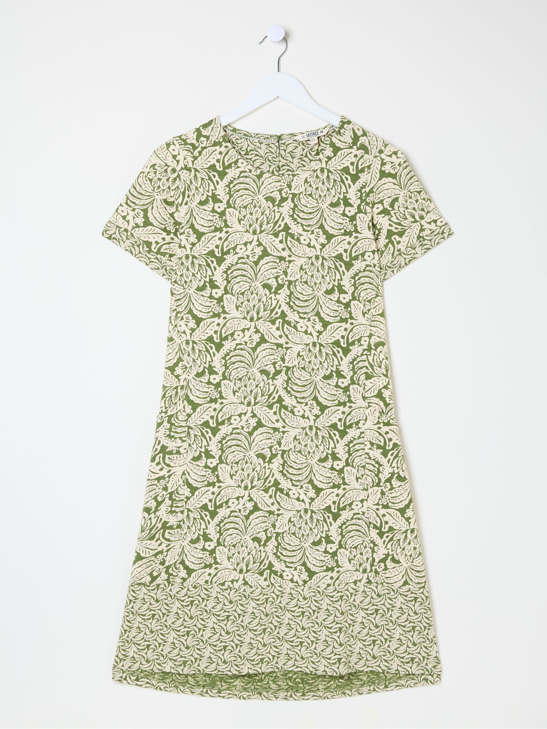 Green Simone Damask Floral Jersey Dress - Image 6 of 6