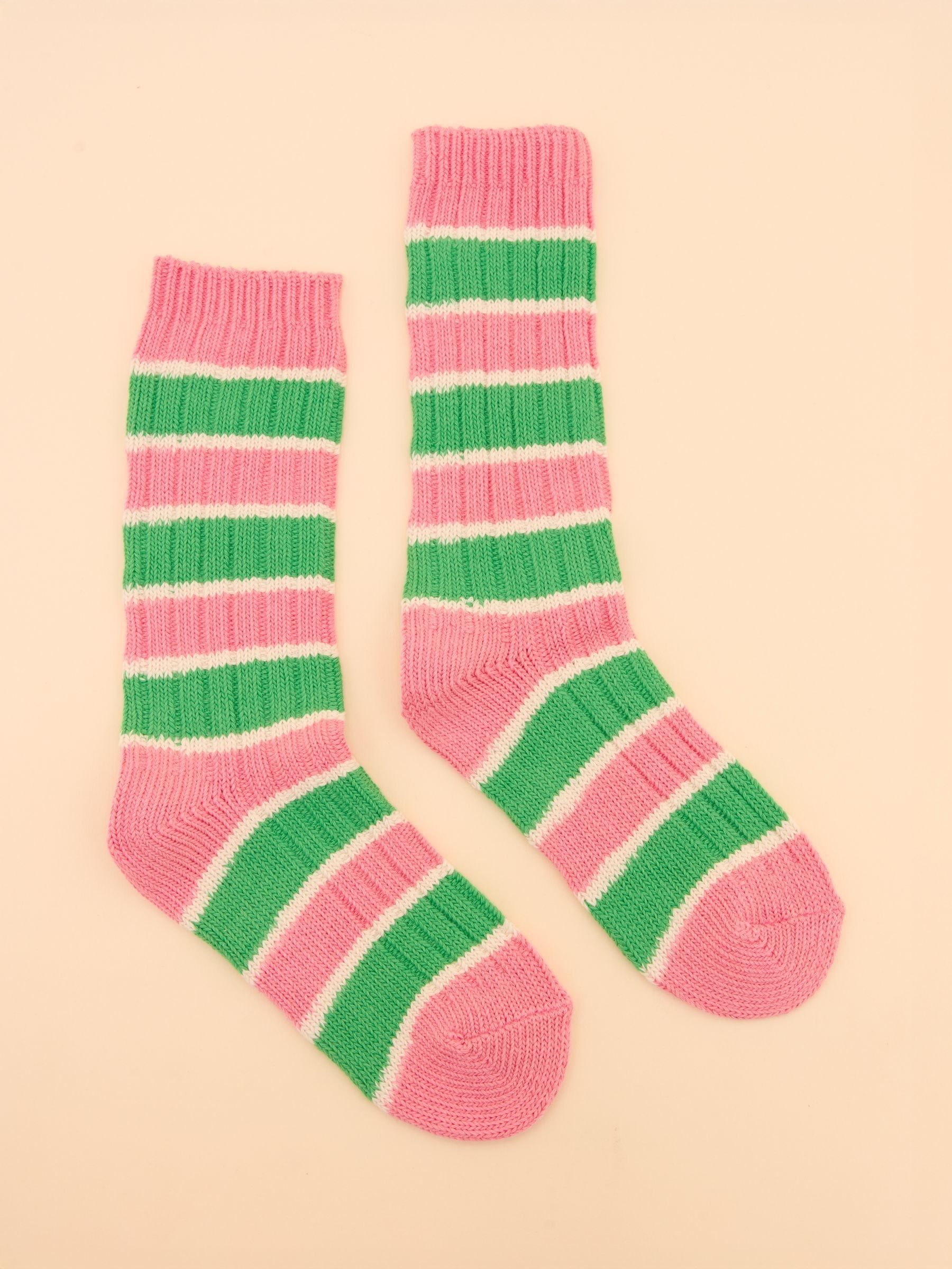 Kids' Wader Pink Striped Welly Socks - Image 1 of 3