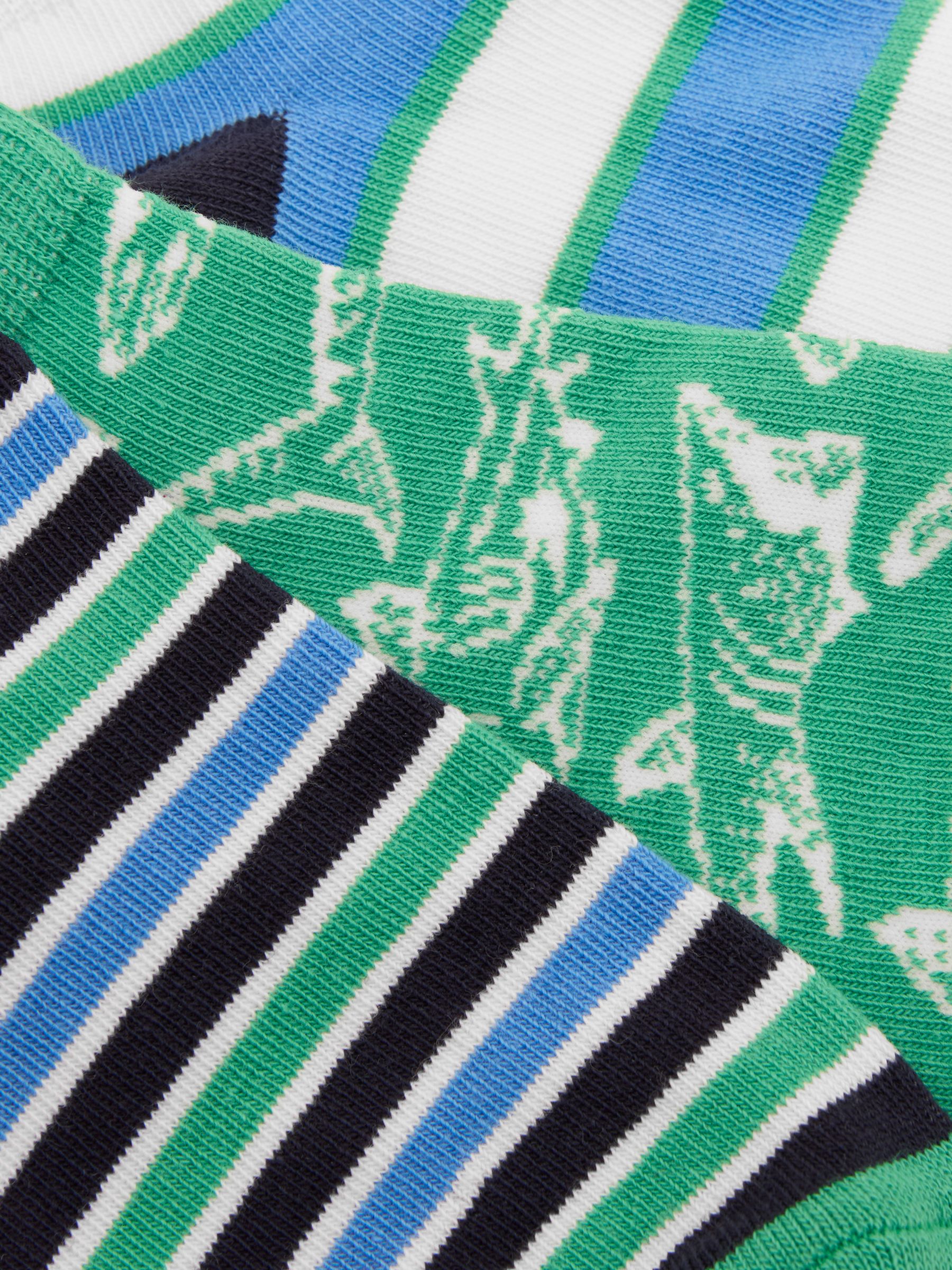 Kids' Rilla Blue & Green Pack of Three Trainer Socks - Image 2 of 3
