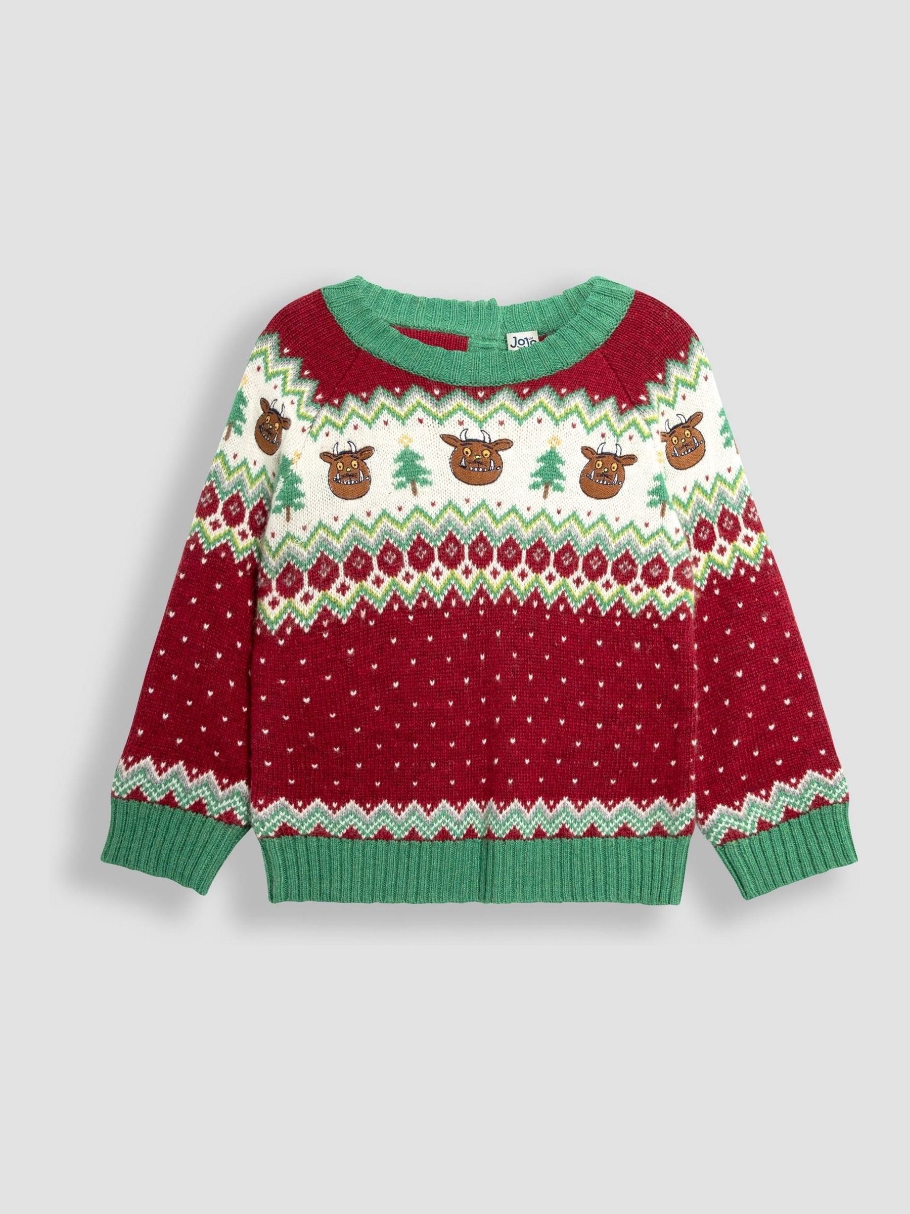 Red The Gruffalo Christmas Fairisle Pattern Jumper JoJo Maman Bébé