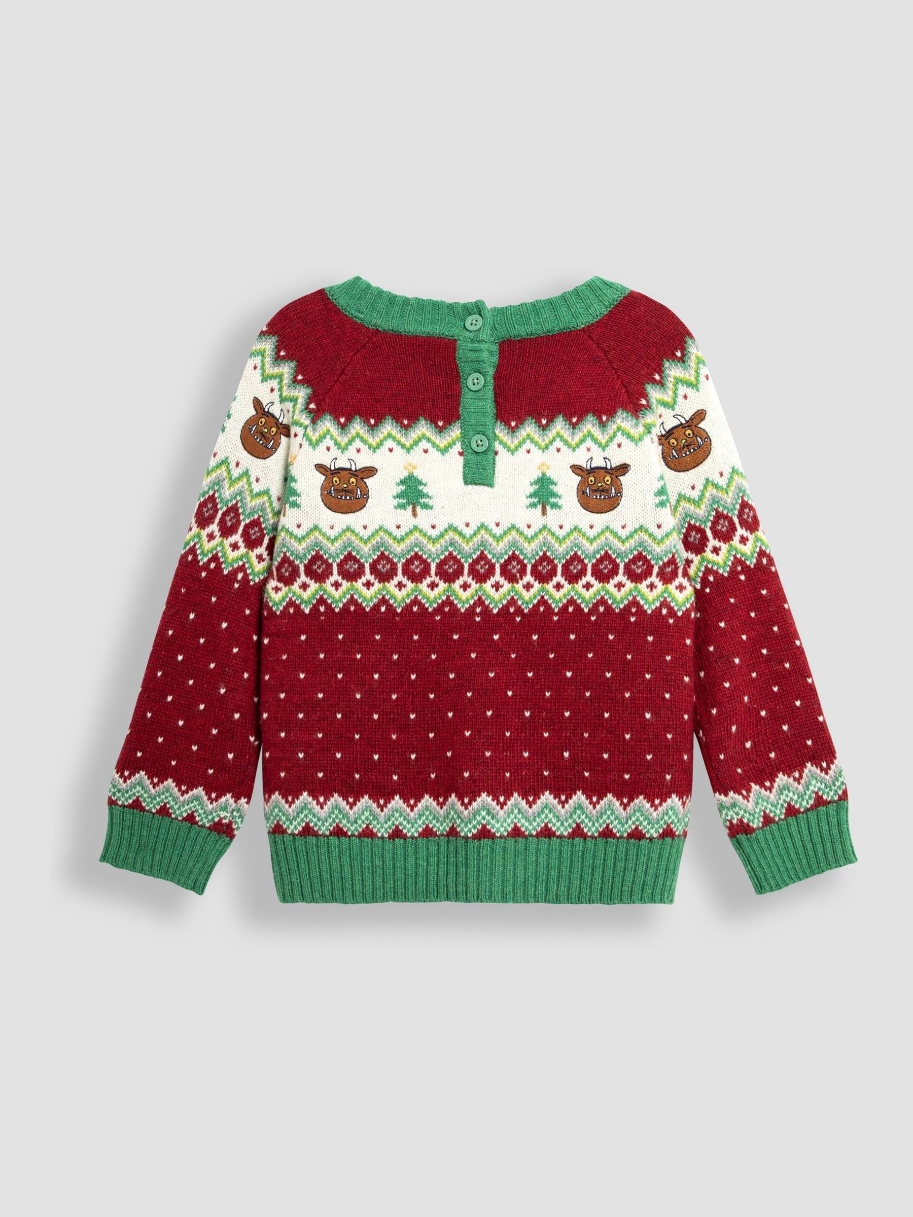 Red The Gruffalo Christmas Fairisle Pattern Jumper - Image 2 of 3