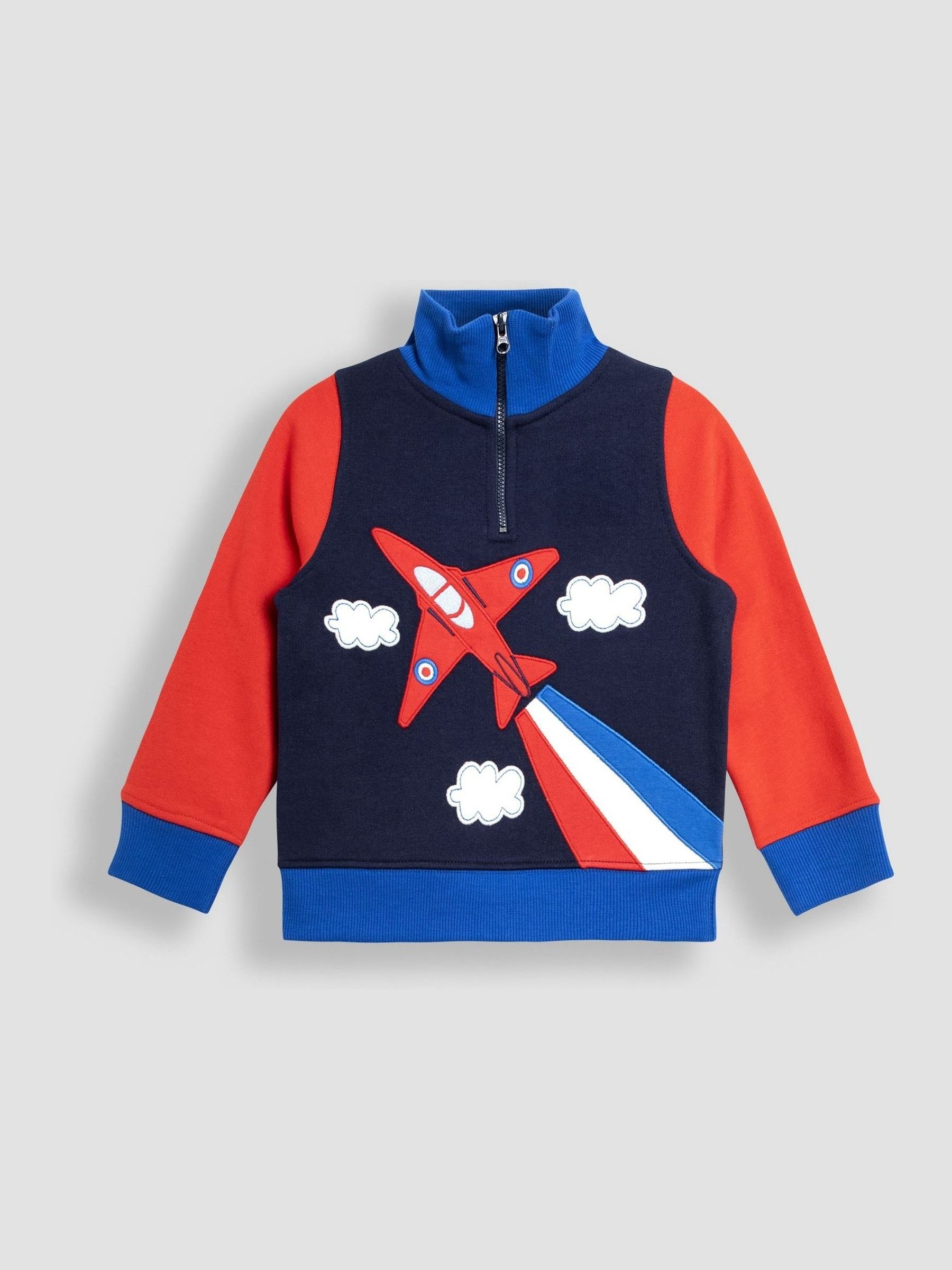 Navy Arrows Appliqué Half Zip Sweatshirt - Image 1 of 3