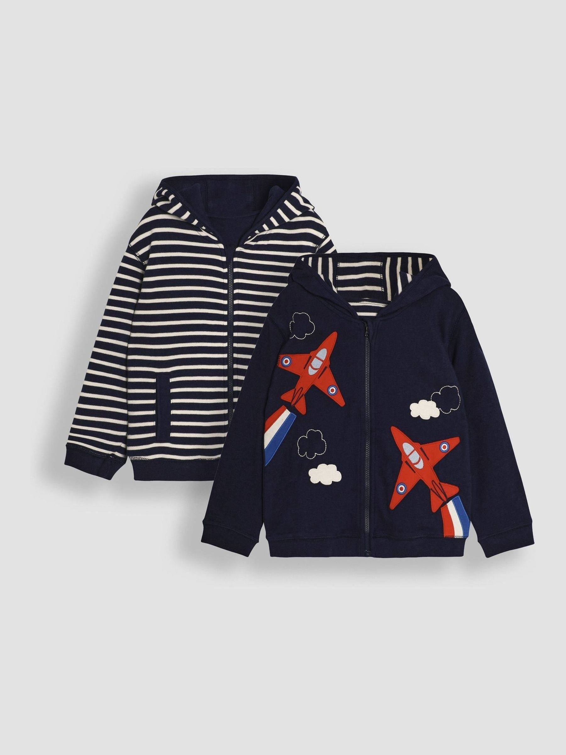 Navy Arrows Appliqué Reversible Hoodie - Image 1 of 8