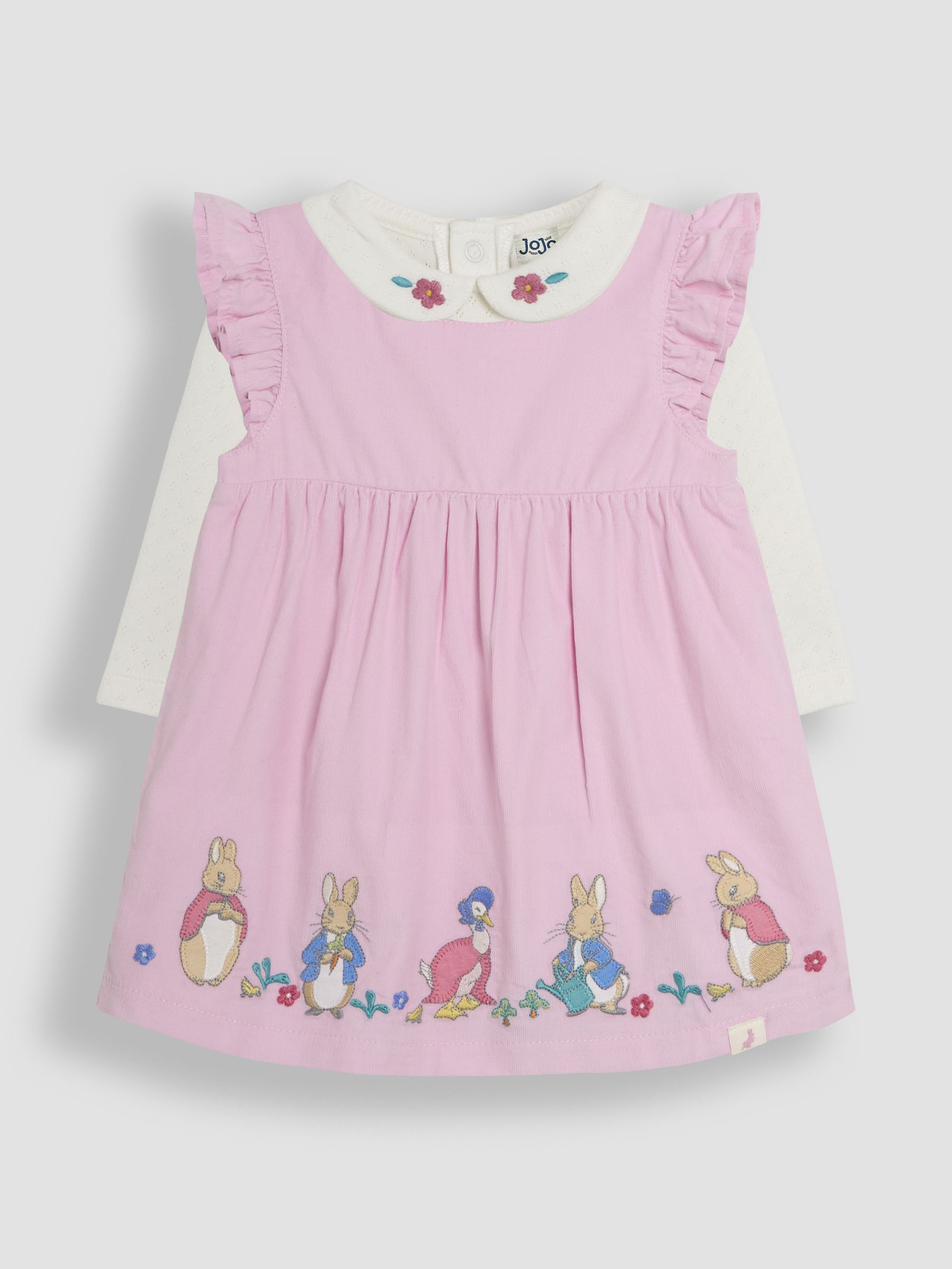 Pink Baby Peter Rabbit Embroidered Dress and Body Set | JoJo Maman Bb USA Pink Baby Peter Rabbit Embroidered Dress and Body Set | JoJo Maman Bb USA