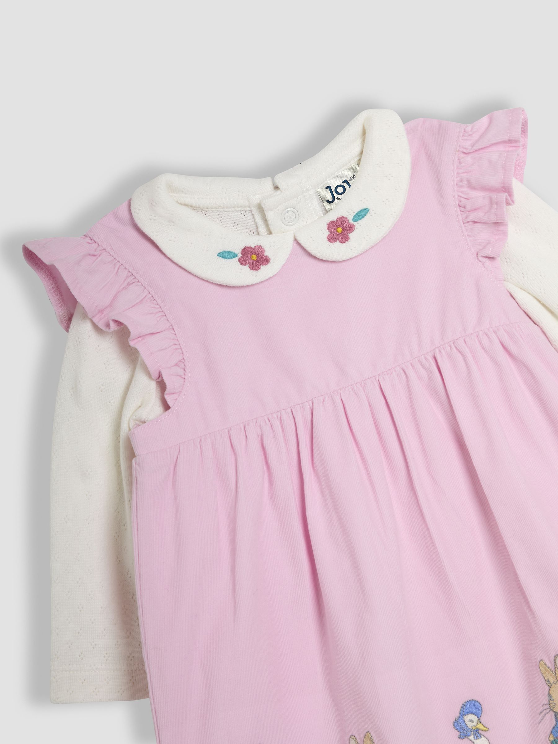 Pink Baby Peter Rabbit Embroidered Dress and Body Set - Image 10 of 10