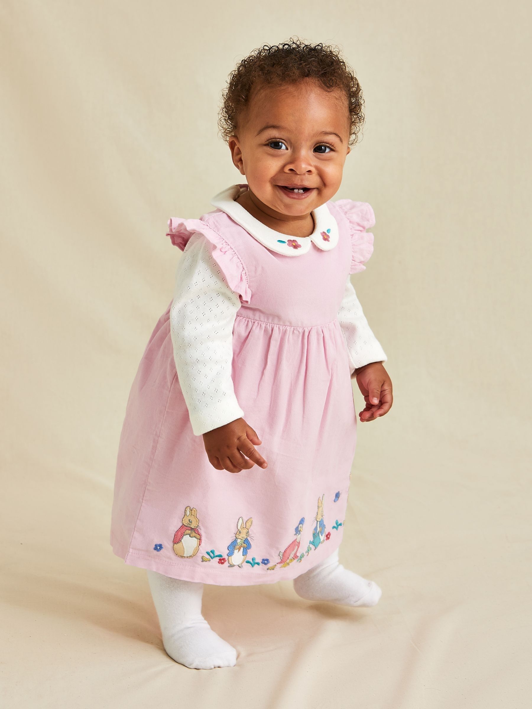 Pink Baby Peter Rabbit Embroidered Dress and Body Set - Image 4 of 4