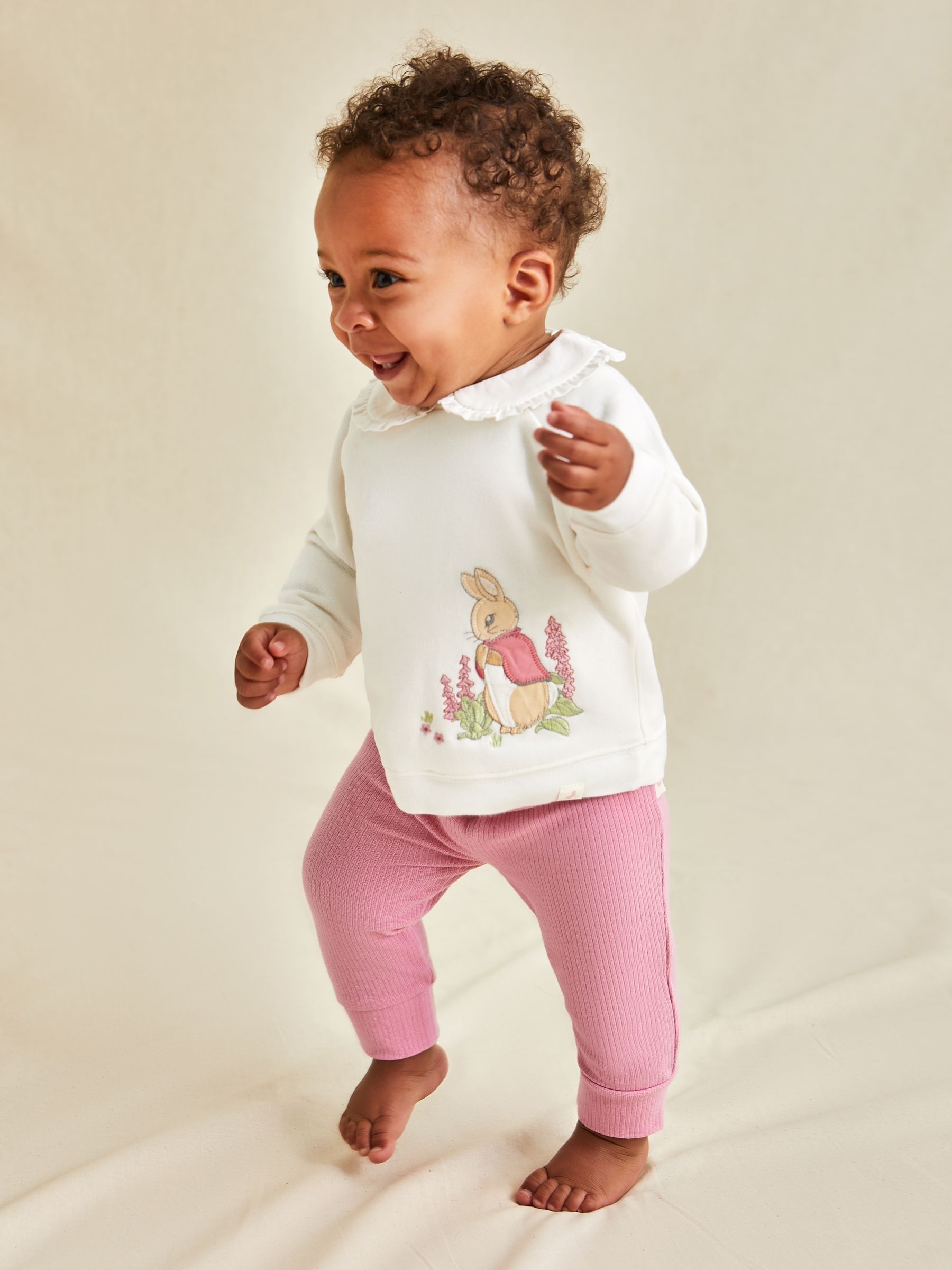 Cream Peter Rabbit Appliqué Sweatshirt and Leggings Set - Image 1 of 3