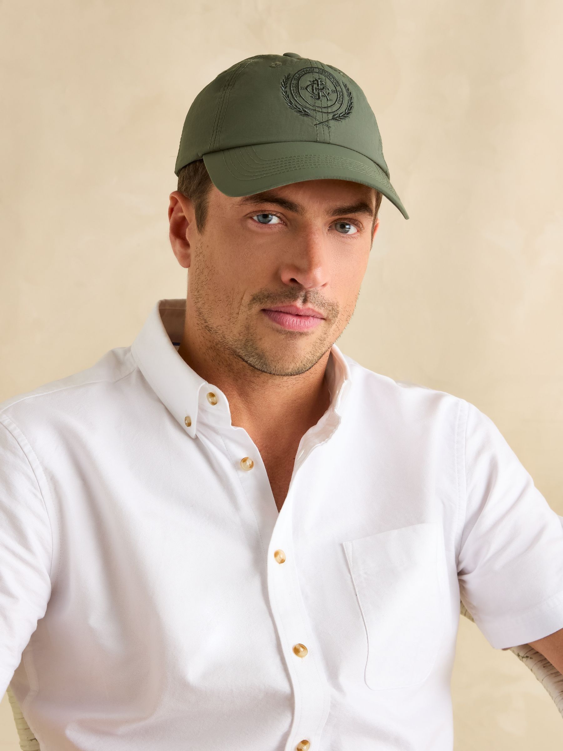 Daley Khaki Green Nylon Cap - Image 1 of 6