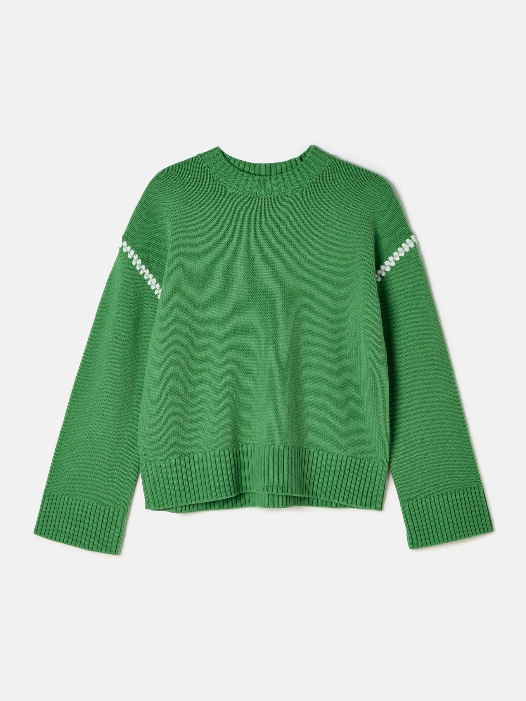 Alexandra Green Blanket Stitch Jumper - Image 6 of 6