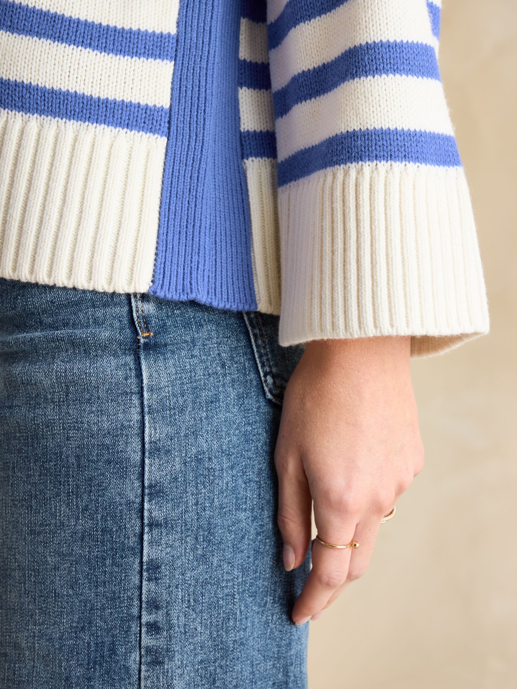 Blue Stripe Jumper With Side Panels - Image 4 of 6