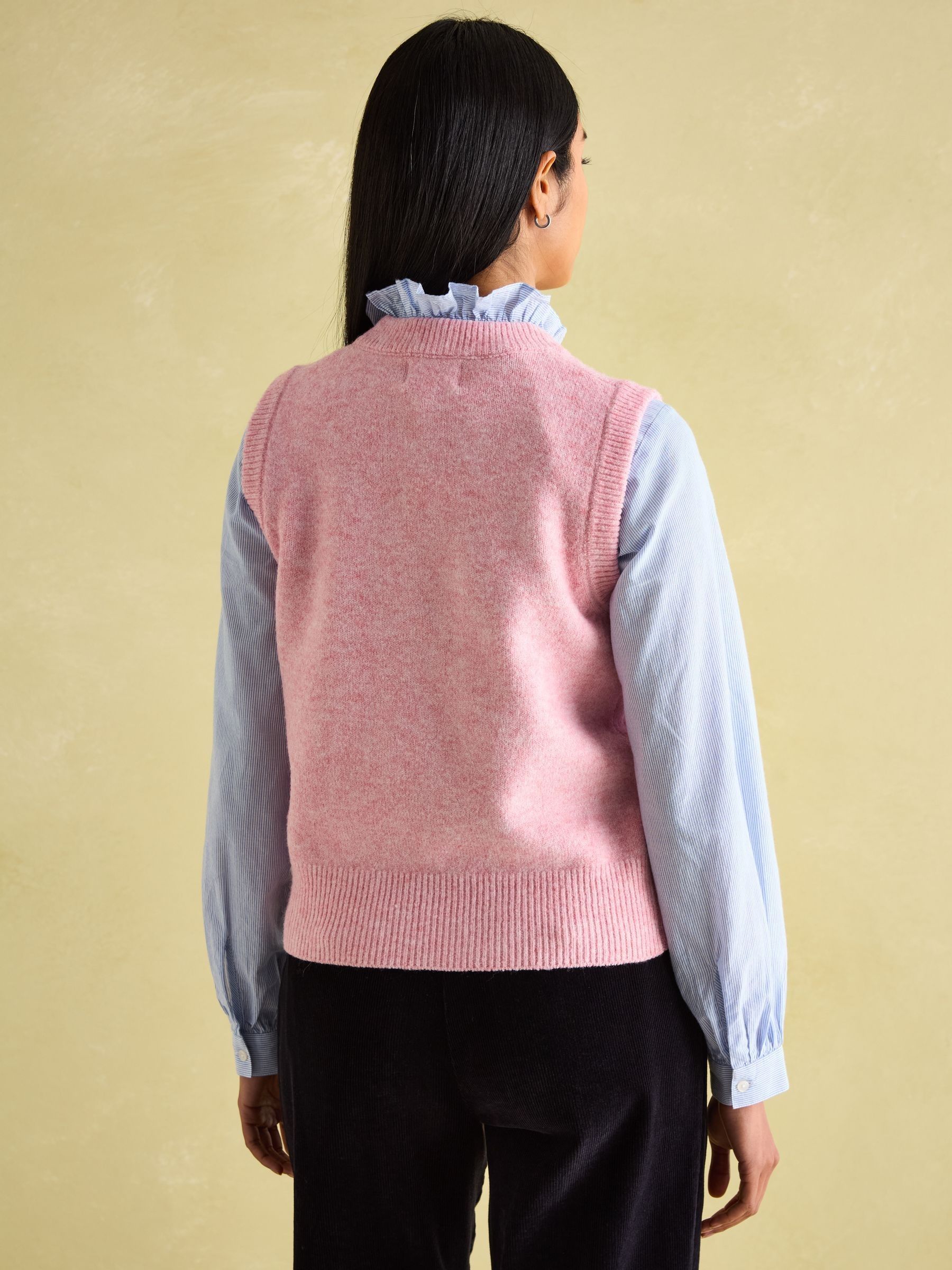 Holly Pink Regular Fit Knitted Vest - Image 2 of 7