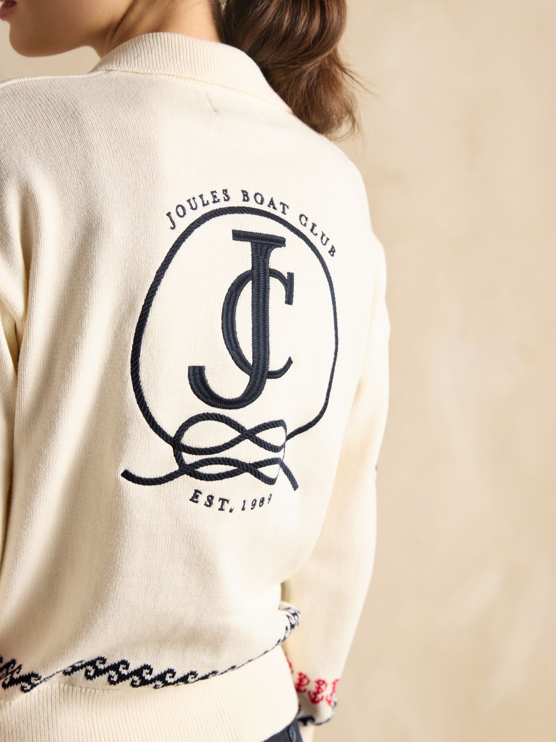Sail Away Cream Cotton Embroidered Knitted Jumper - Image 10 of 12