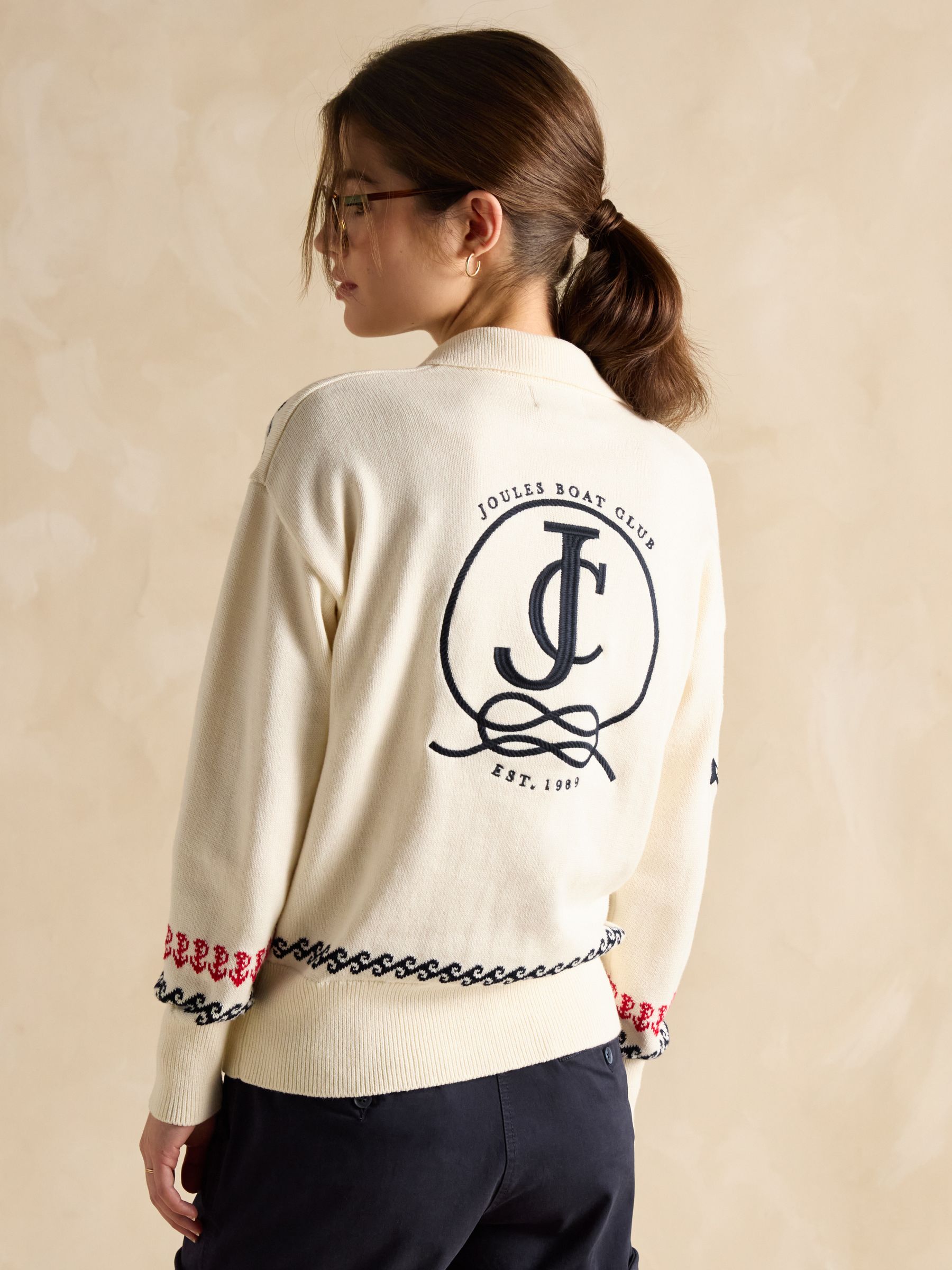 Sail Away Cream Cotton Embroidered Knitted Jumper - Image 2 of 12