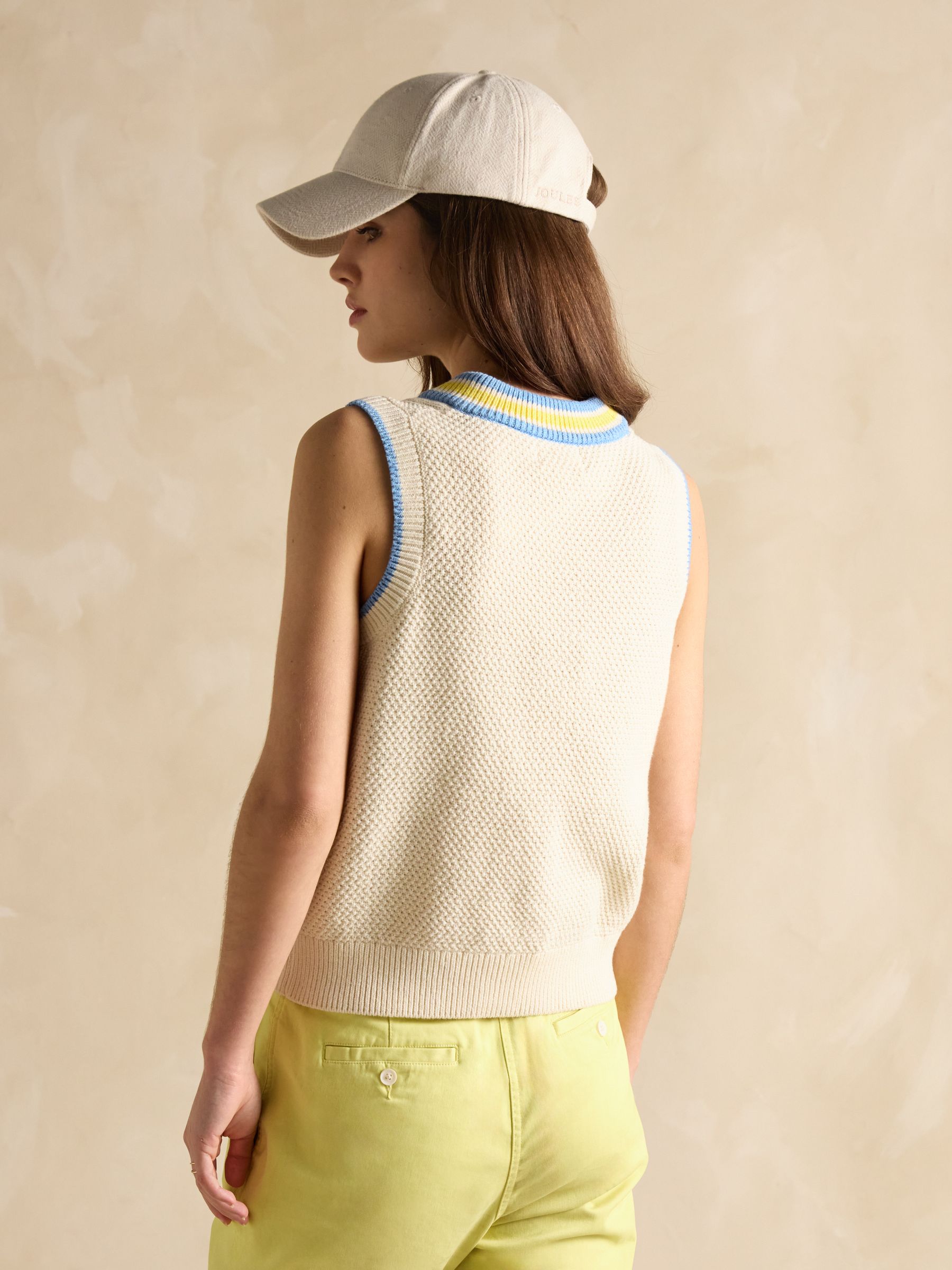 Deuce Cream Cable Knitted Cotton Vest - Image 2 of 9