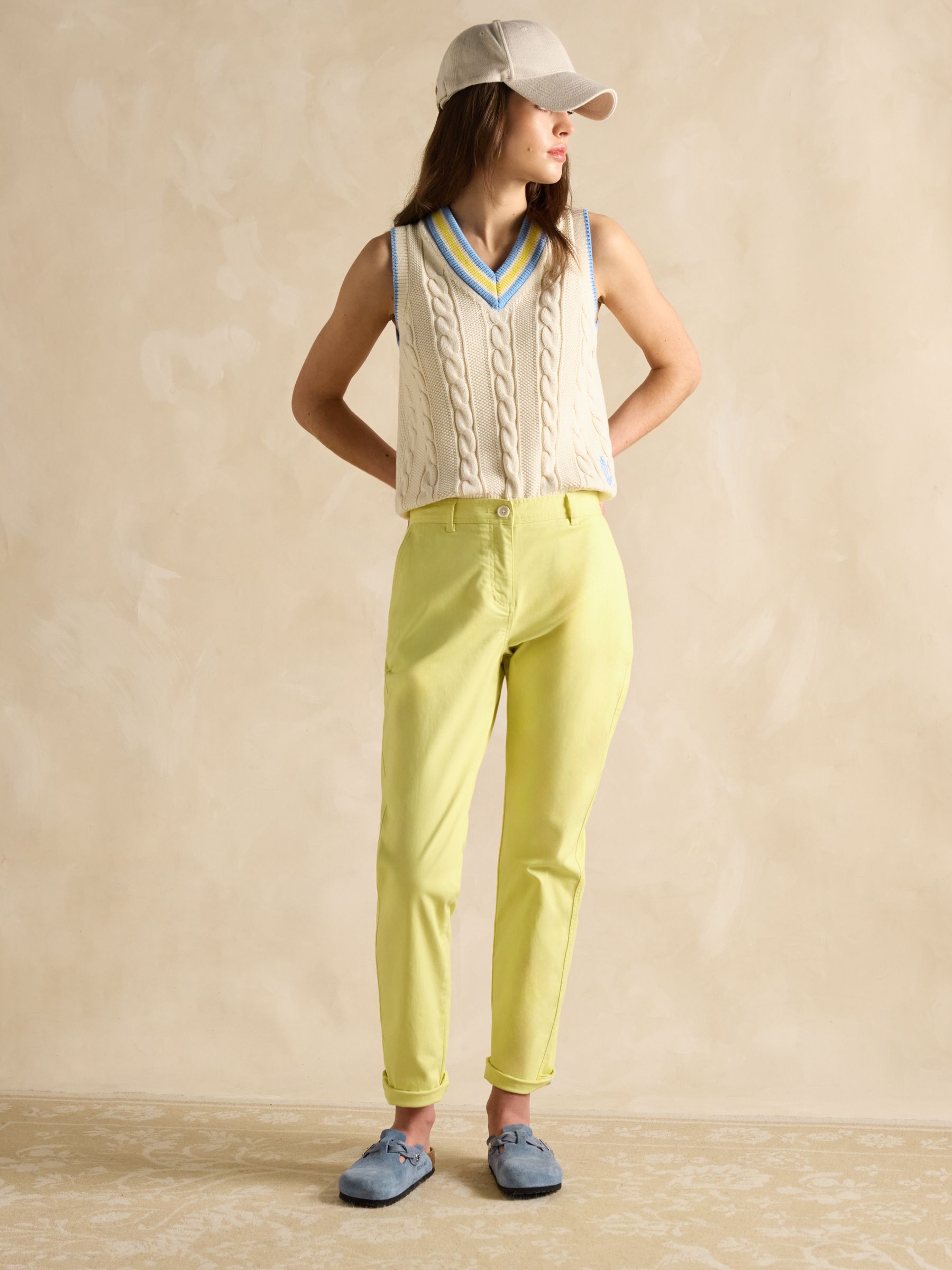 Deuce Cream Cable Knitted Cotton Vest - Image 3 of 9